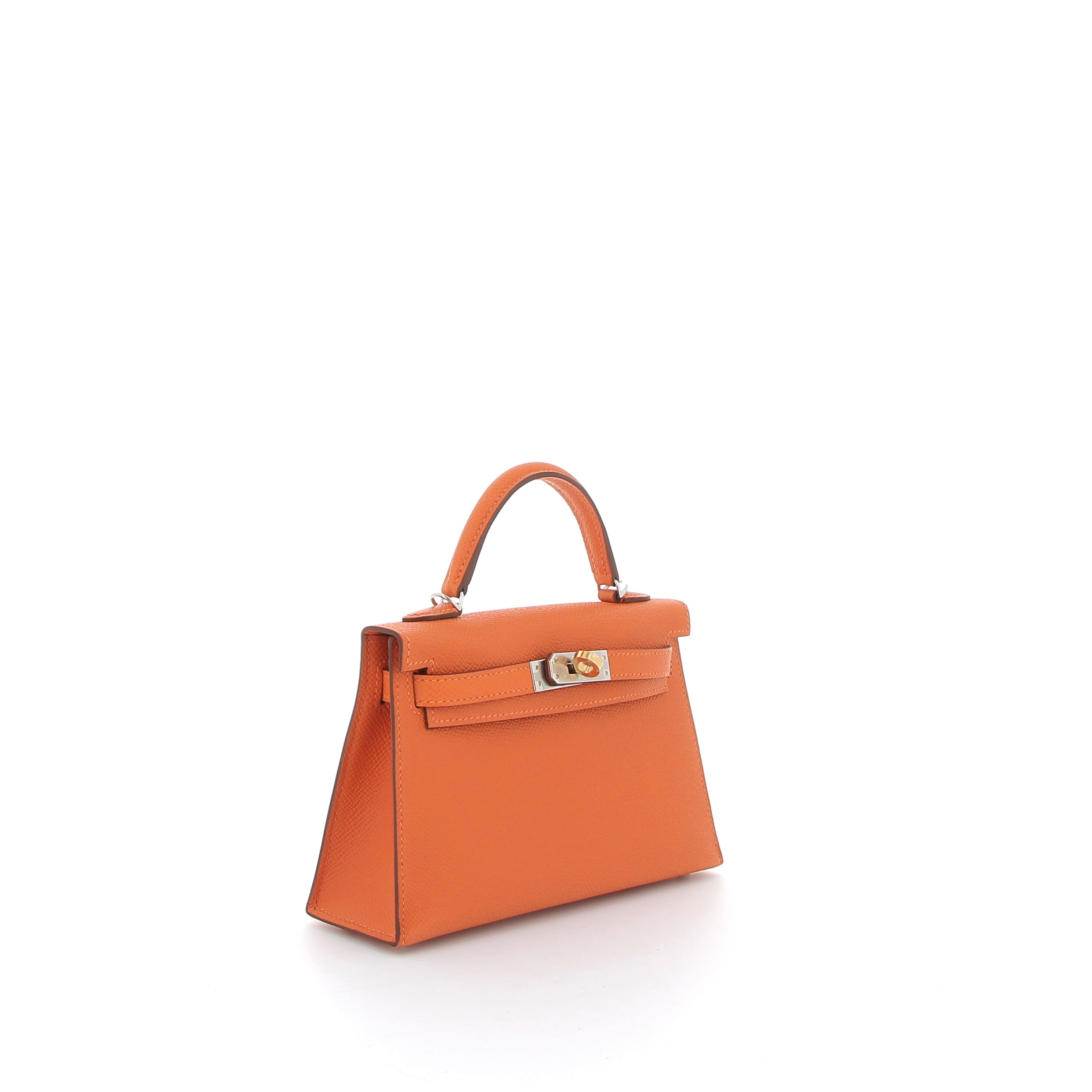 Hermès Mini Kelly 20cm in Orange Epsom with Electrum Hardware