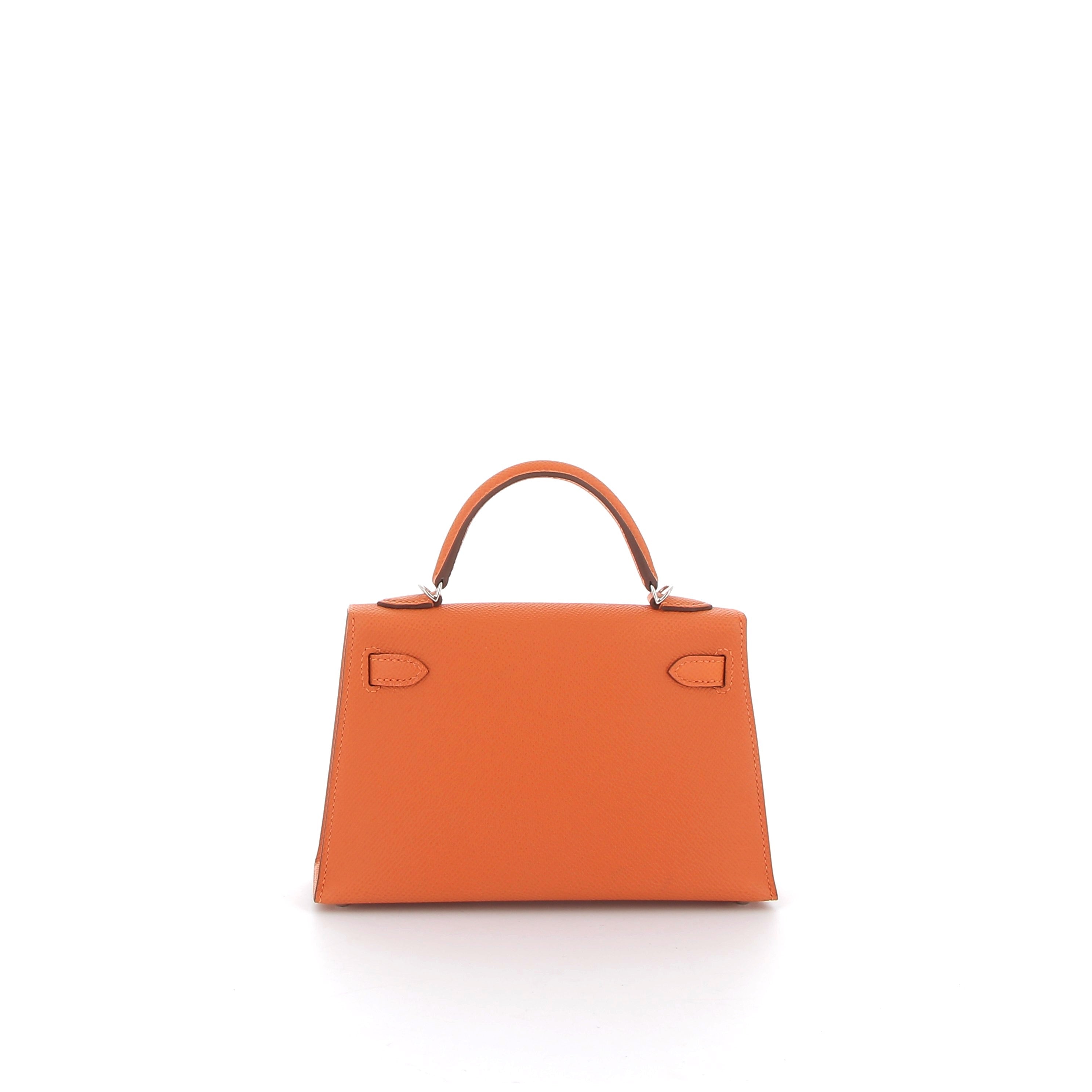 Hermès Mini Kelly 20cm in Orange Epsom with Electrum Hardware