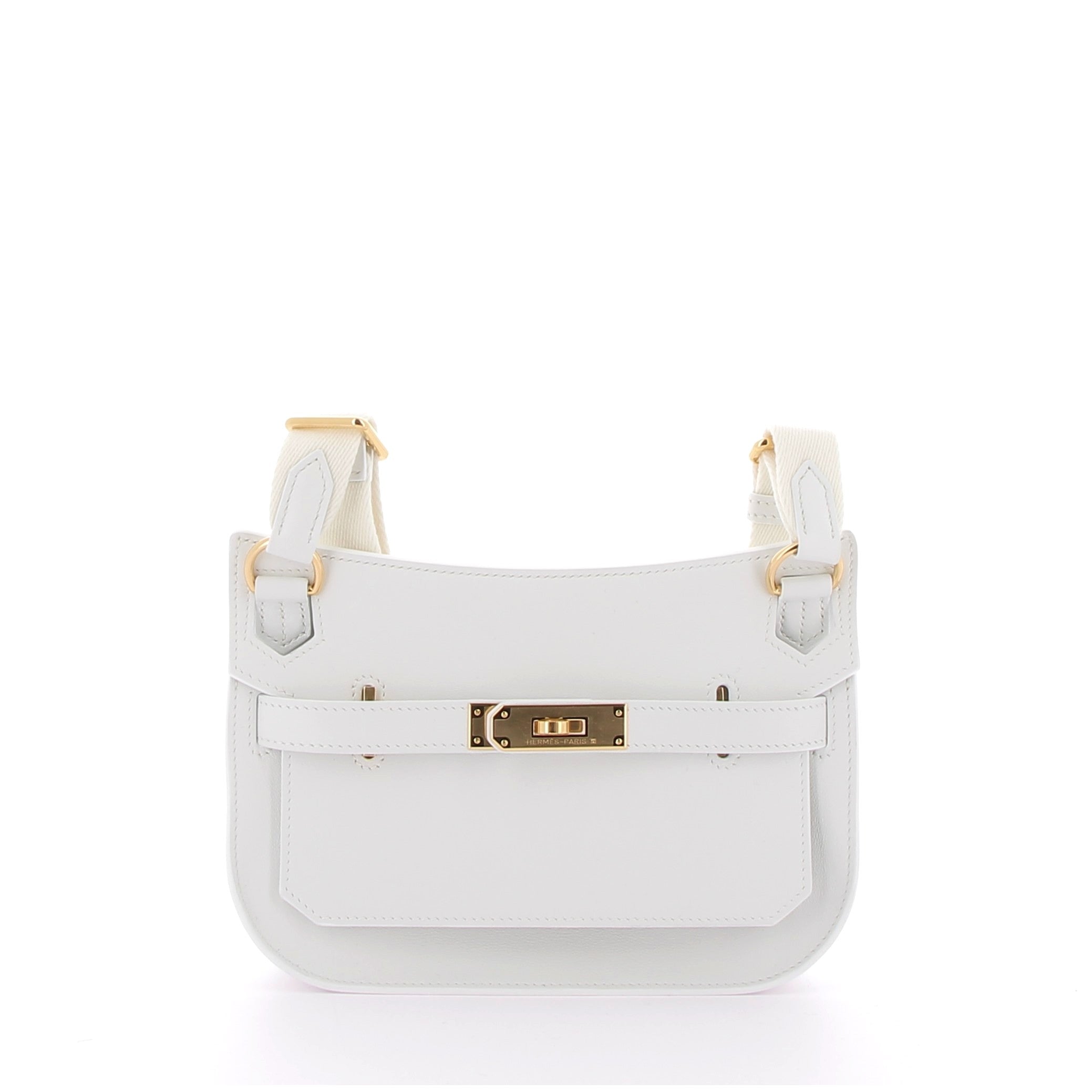 Hermès Mini Jypsiere White Swift Leather with Gold Hardware