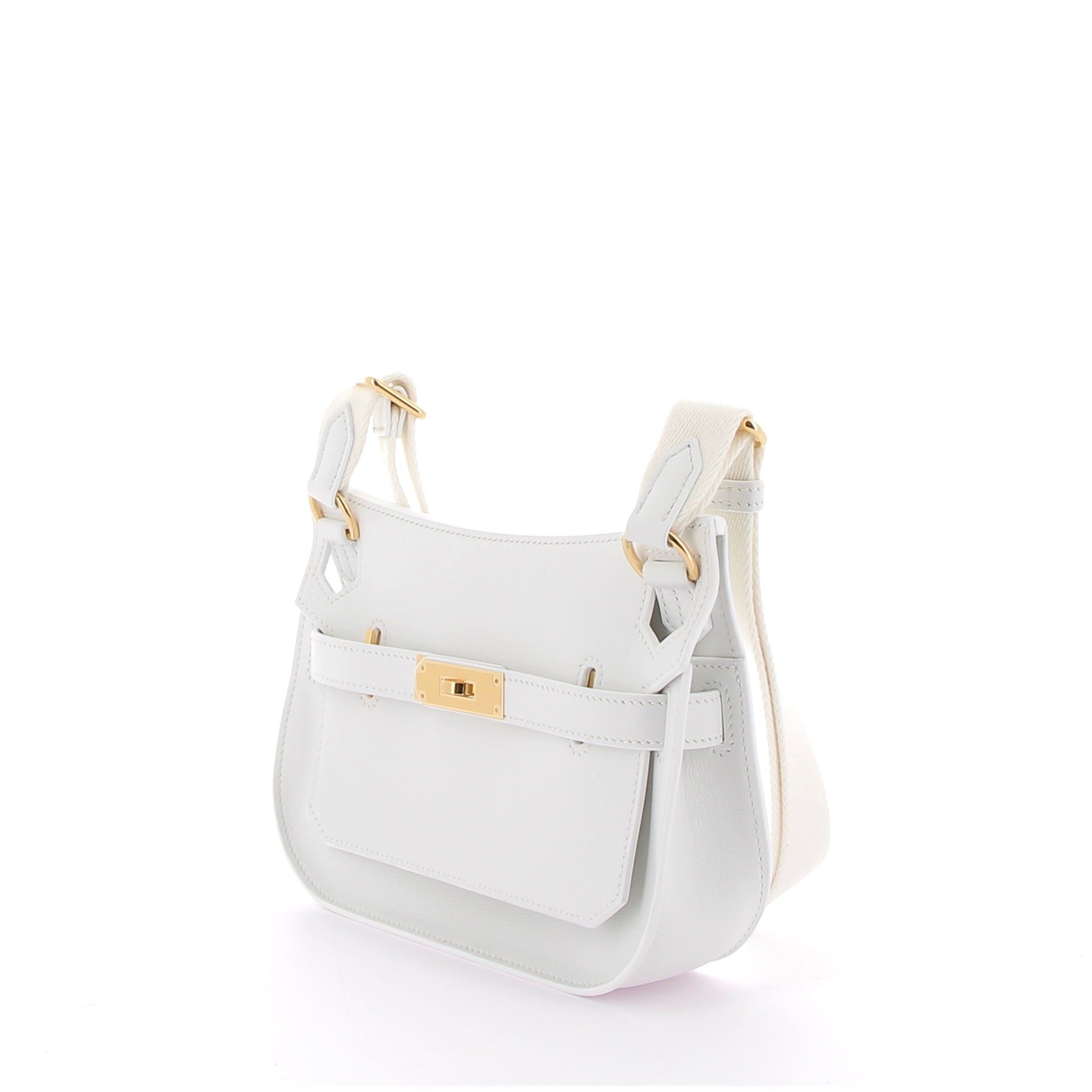Hermès Mini Jypsiere White Swift Leather with Gold Hardware