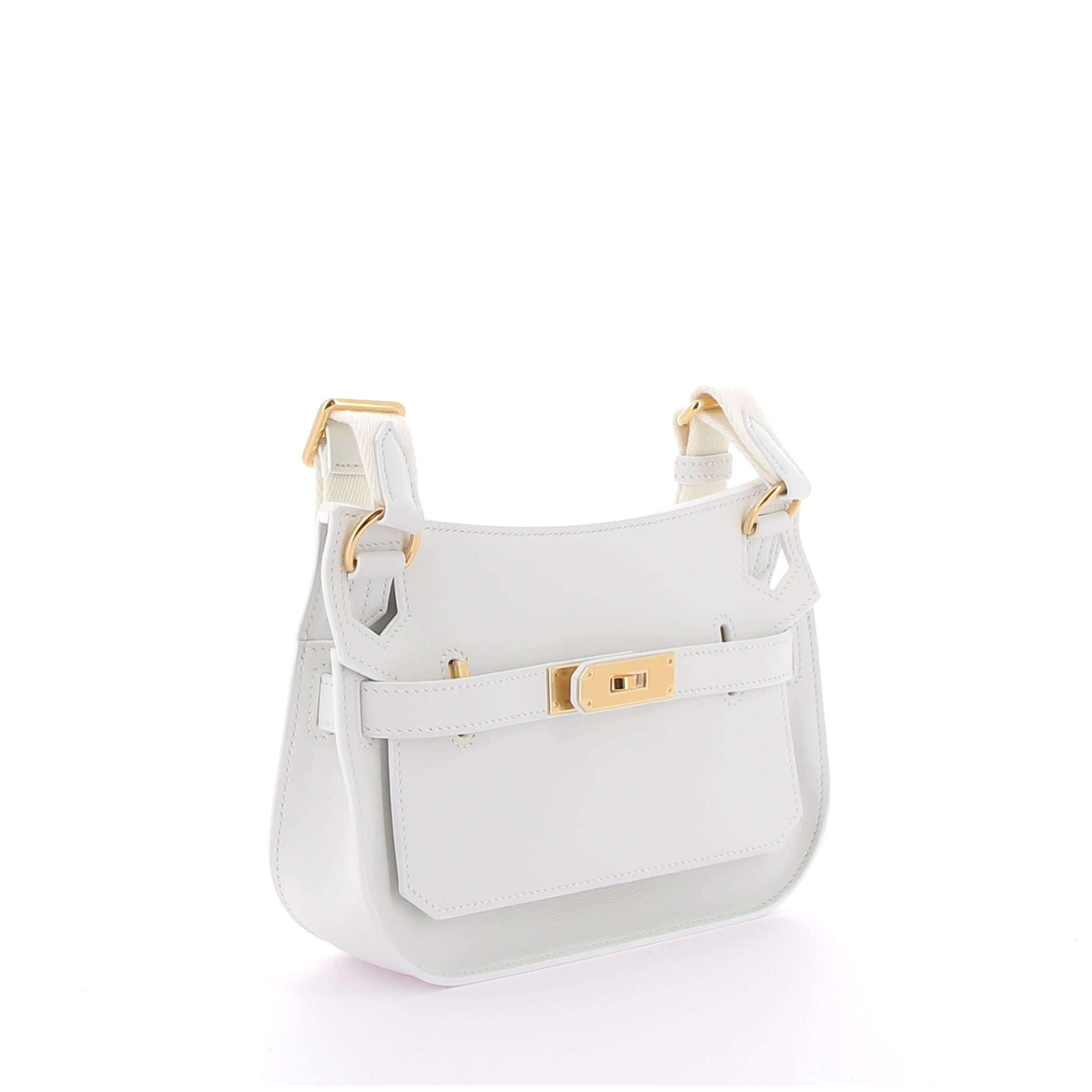Hermès Mini Jypsiere White Swift Leather with Gold Hardware