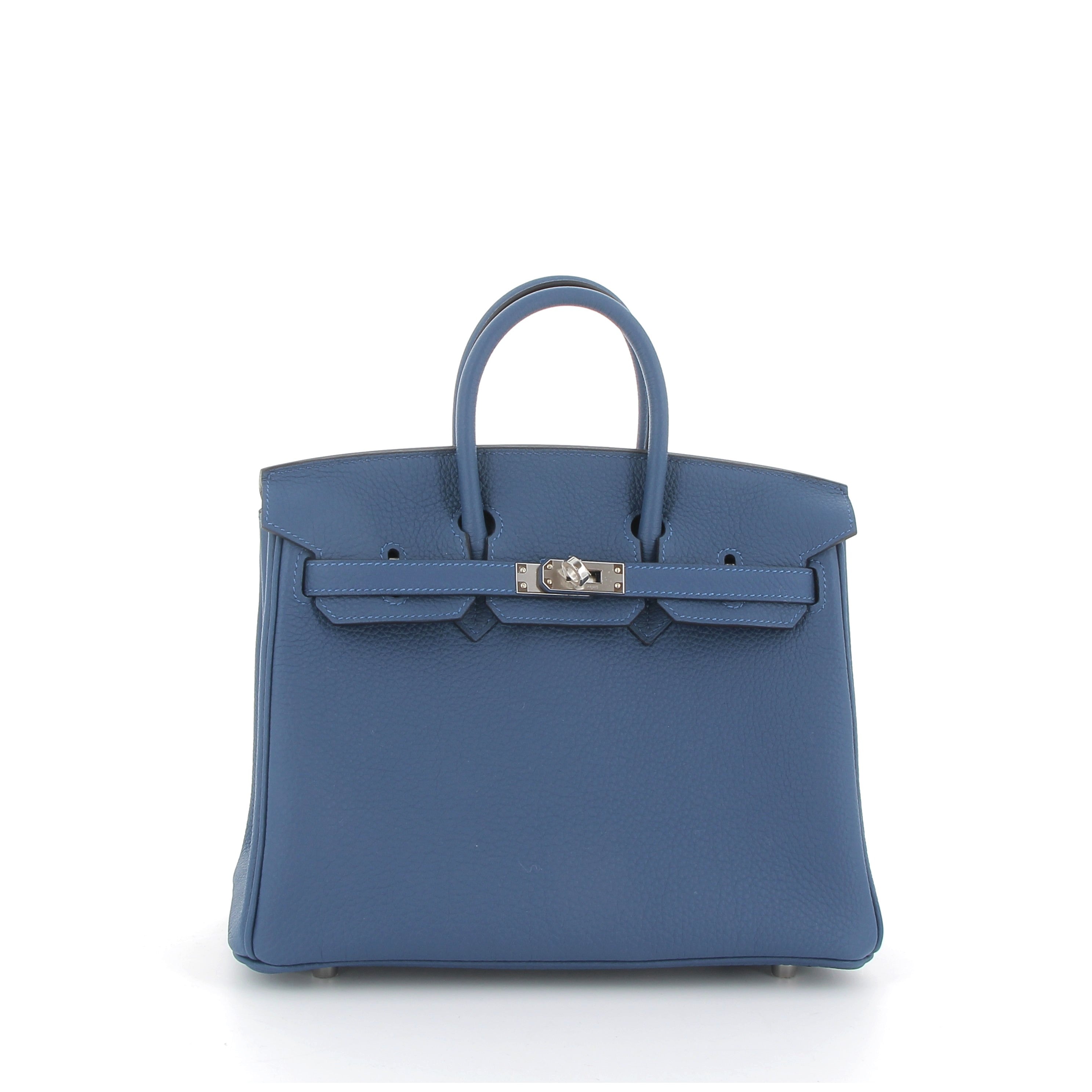 Hermès Birkin 25cm in Bleu Tie Togo Leather with Palladium Hardware