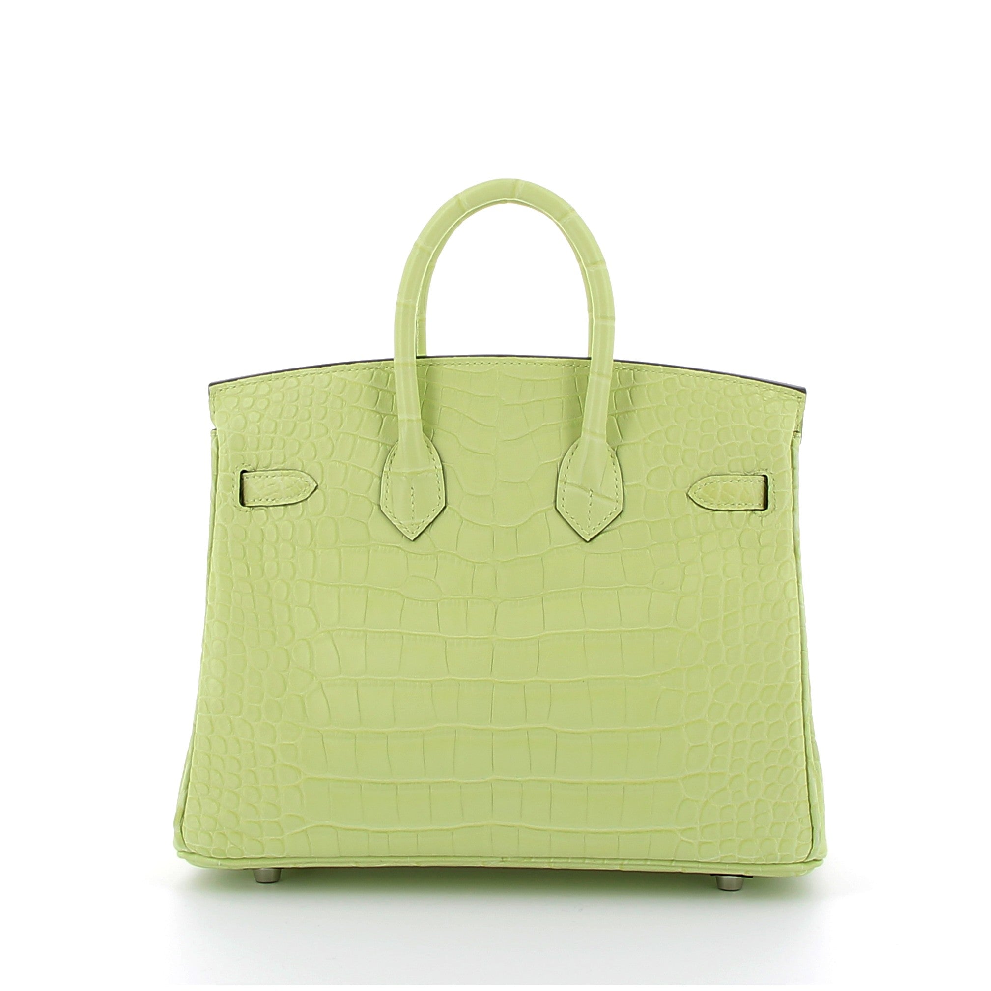 HERMÈS Birkin 25 Jaune Bourgeon Alligator Palladium Hardware
