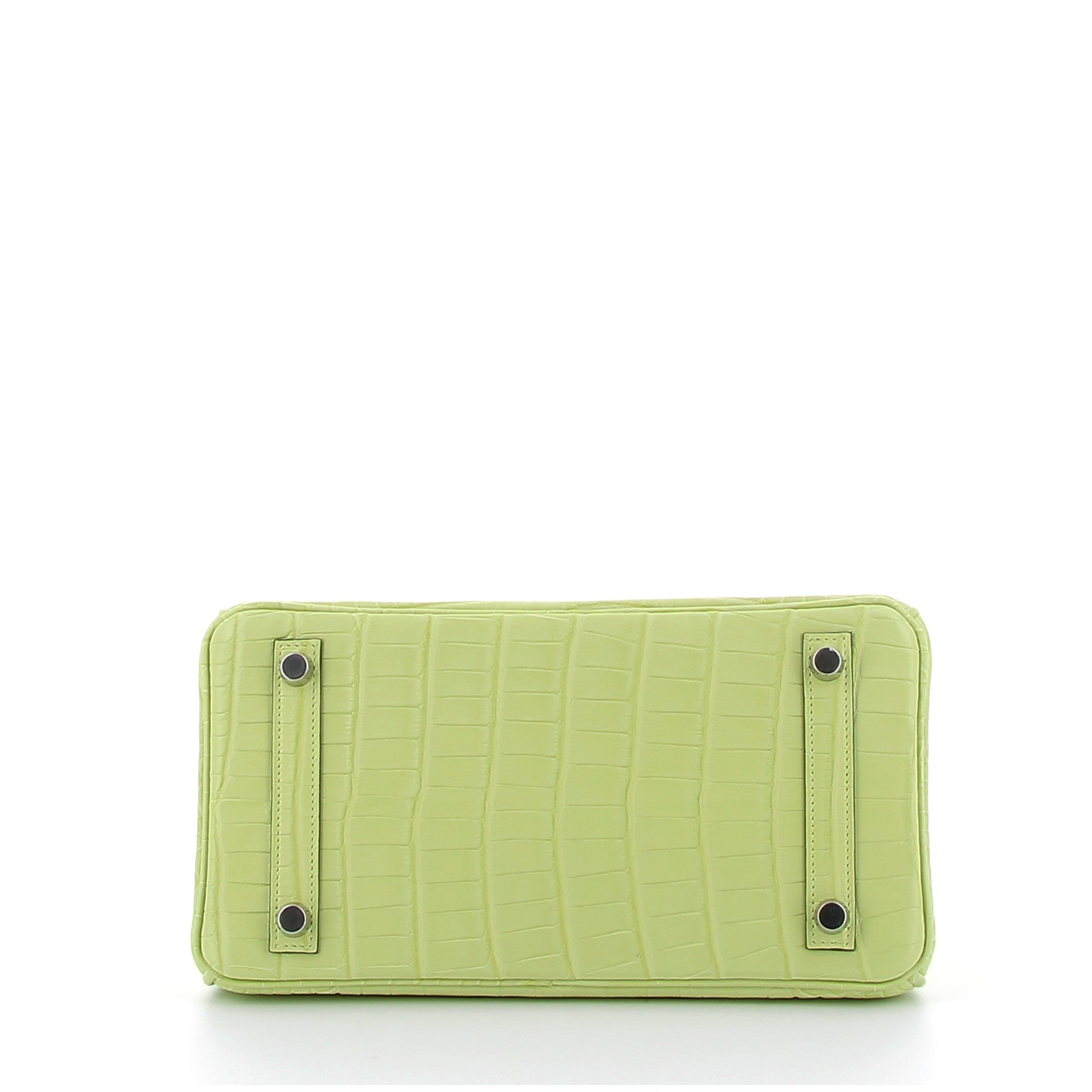 Hermes Birkin 25cm in Jaune Bourgeon Matte Alligator Mississippiensis with Palladium Hardware
