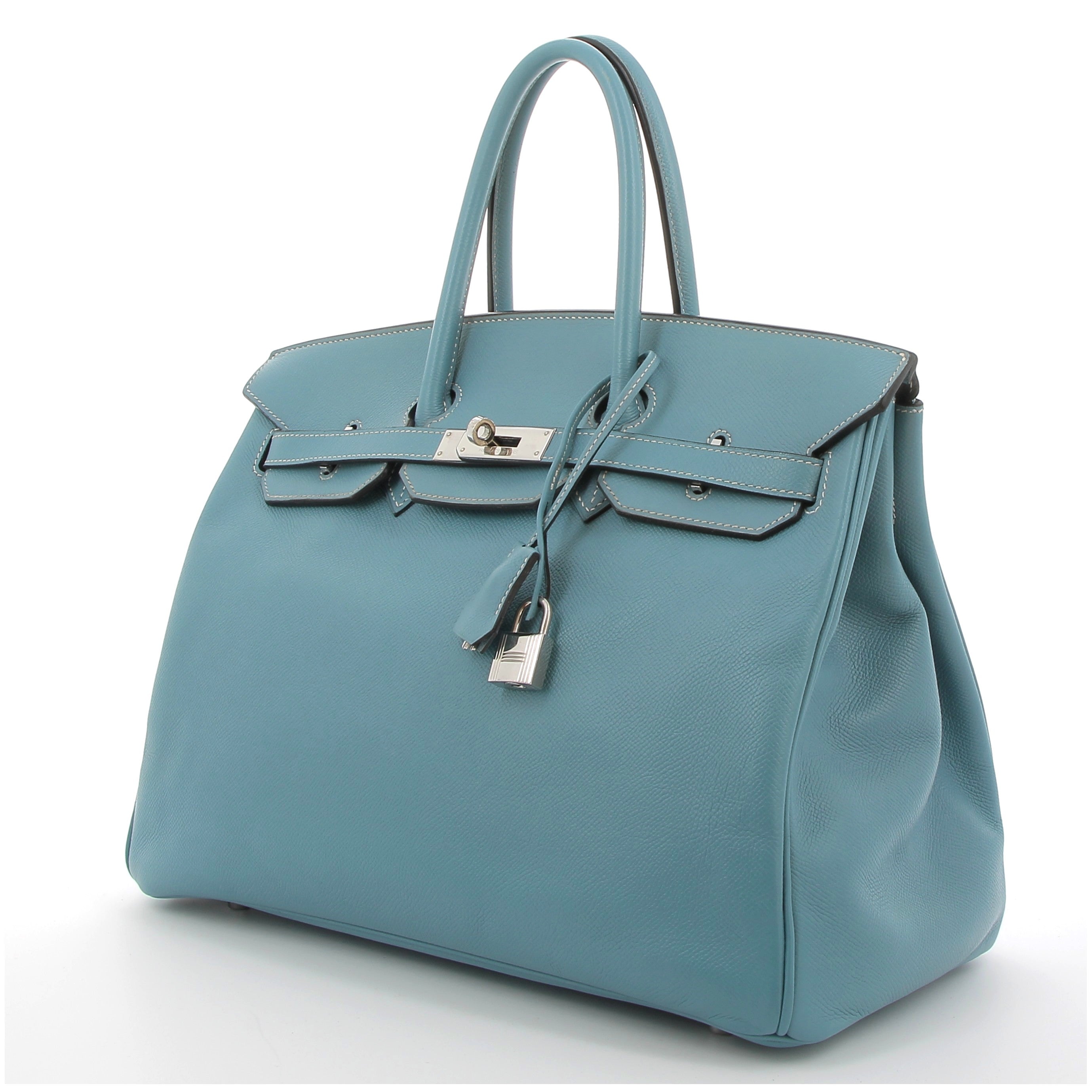 Hermès Birkin 30cm Bleu Jean Togo Leather with Palladium Hardware