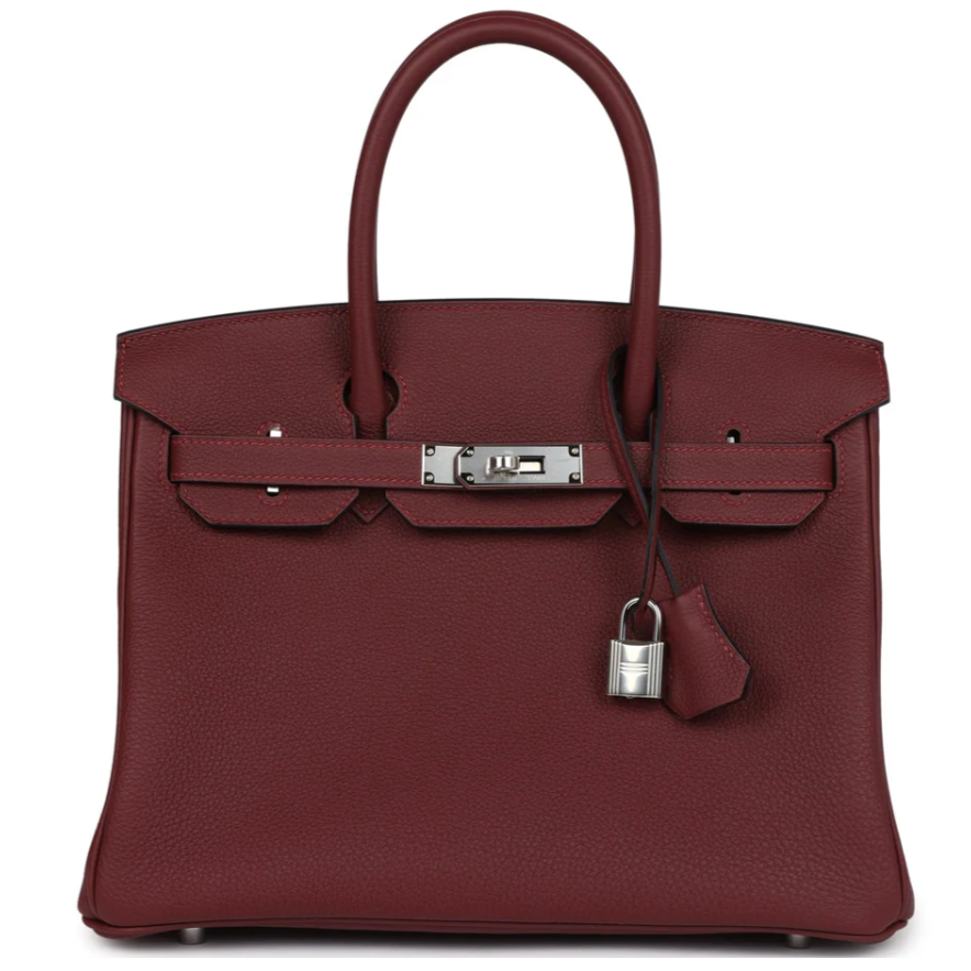 HERMES Birkin 30 Rouge H Togo Leather Palladium Hardware