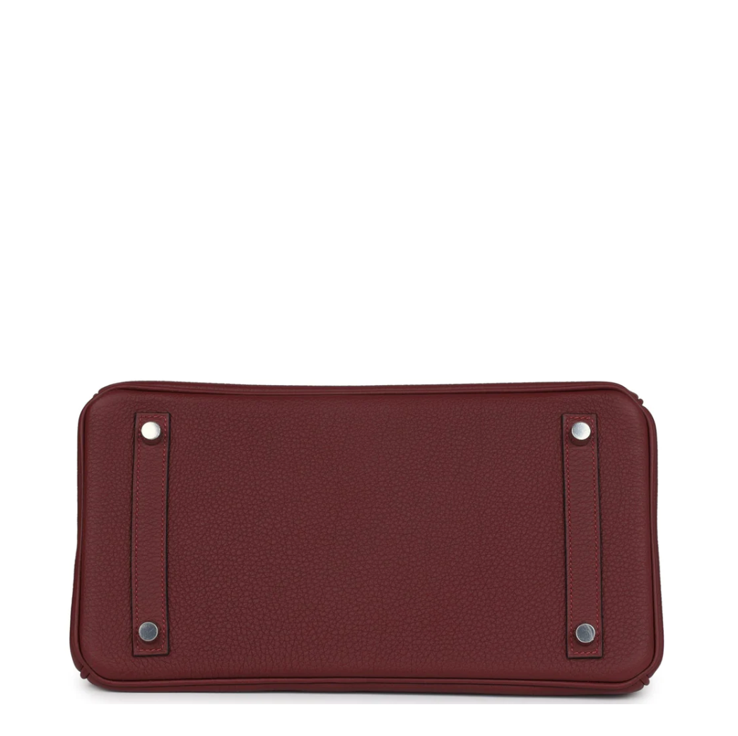 HERMES Birkin 30 Rouge H Togo Leather Palladium Hardware