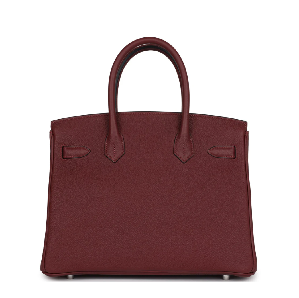 HERMES Birkin 30 Rouge H Togo Leather Palladium Hardware