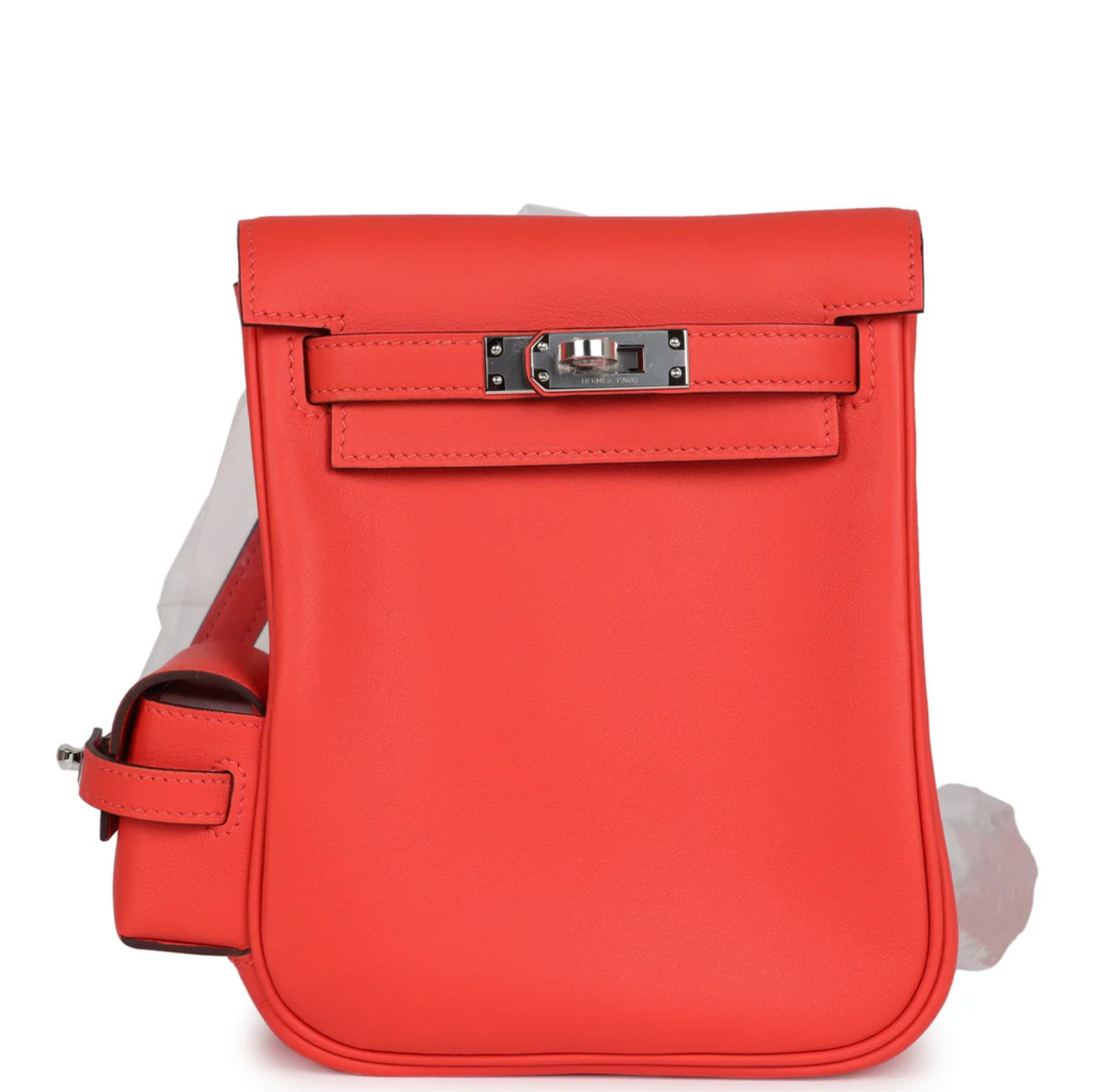 HERMES Kelly Jump Orange Field Swift Leather Palladium Hardware