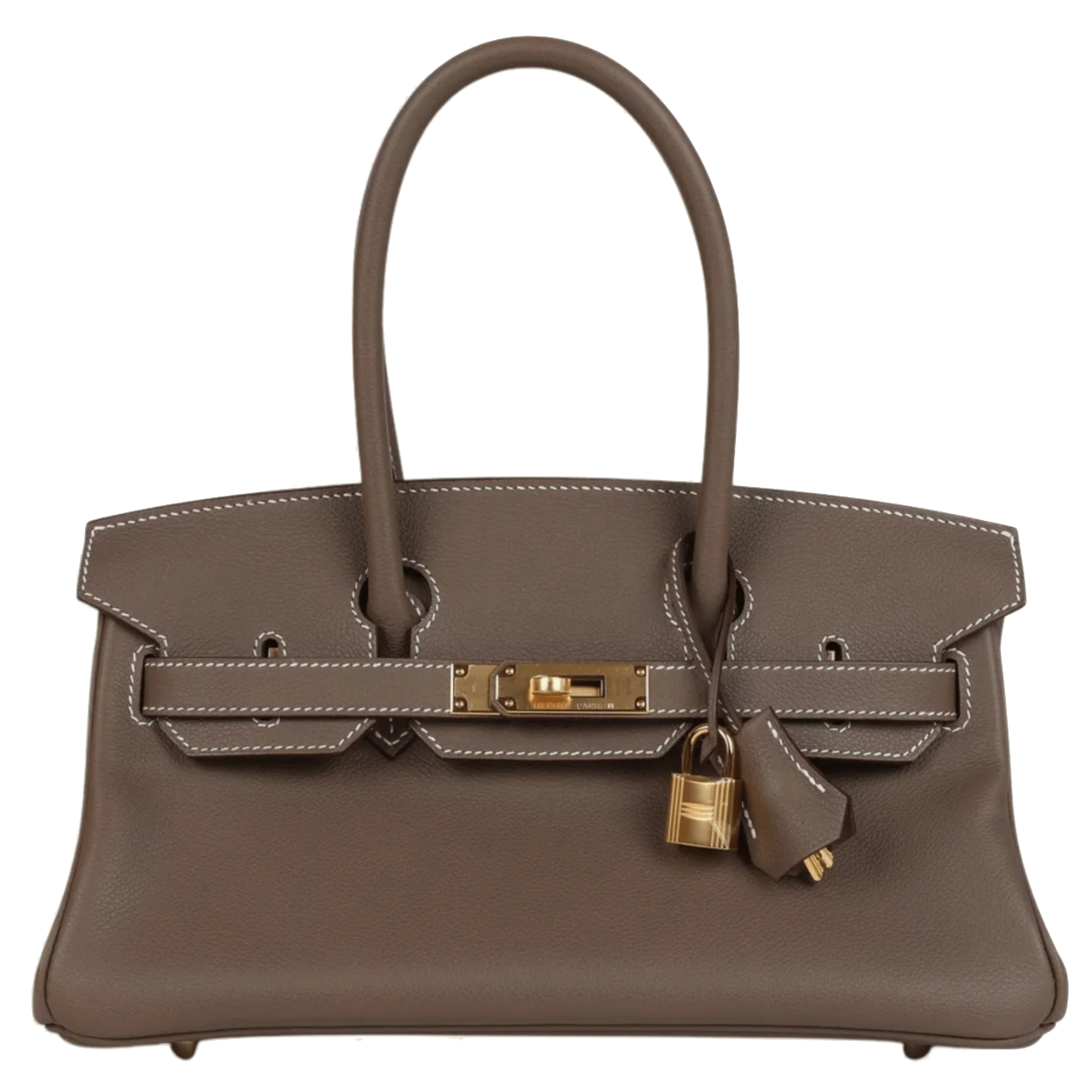 HERMÈS Birkin Shoulder Étoupe Evercolor Yellow Gold Hardware