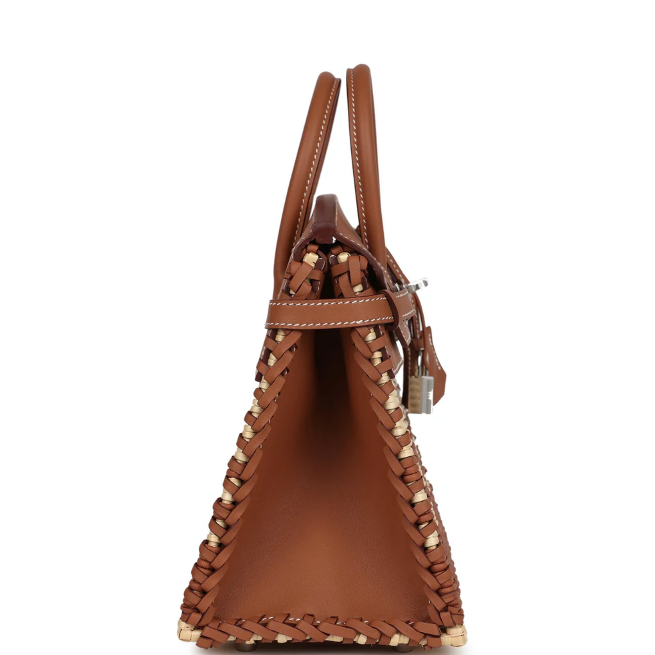 HERMES Birkin 25 Picnic Gold Swift Stripe Wicker Palladium Hardware