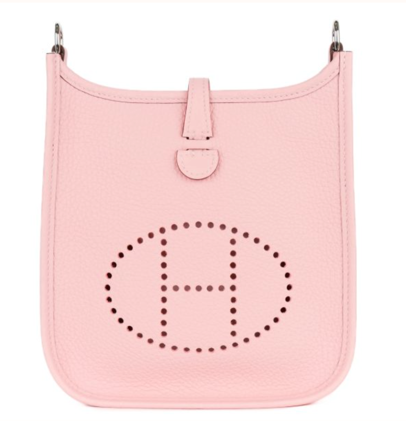 HERMES Mini Evelyne Rose Sakura Cuir Taurillon Clemence Finition Palladié