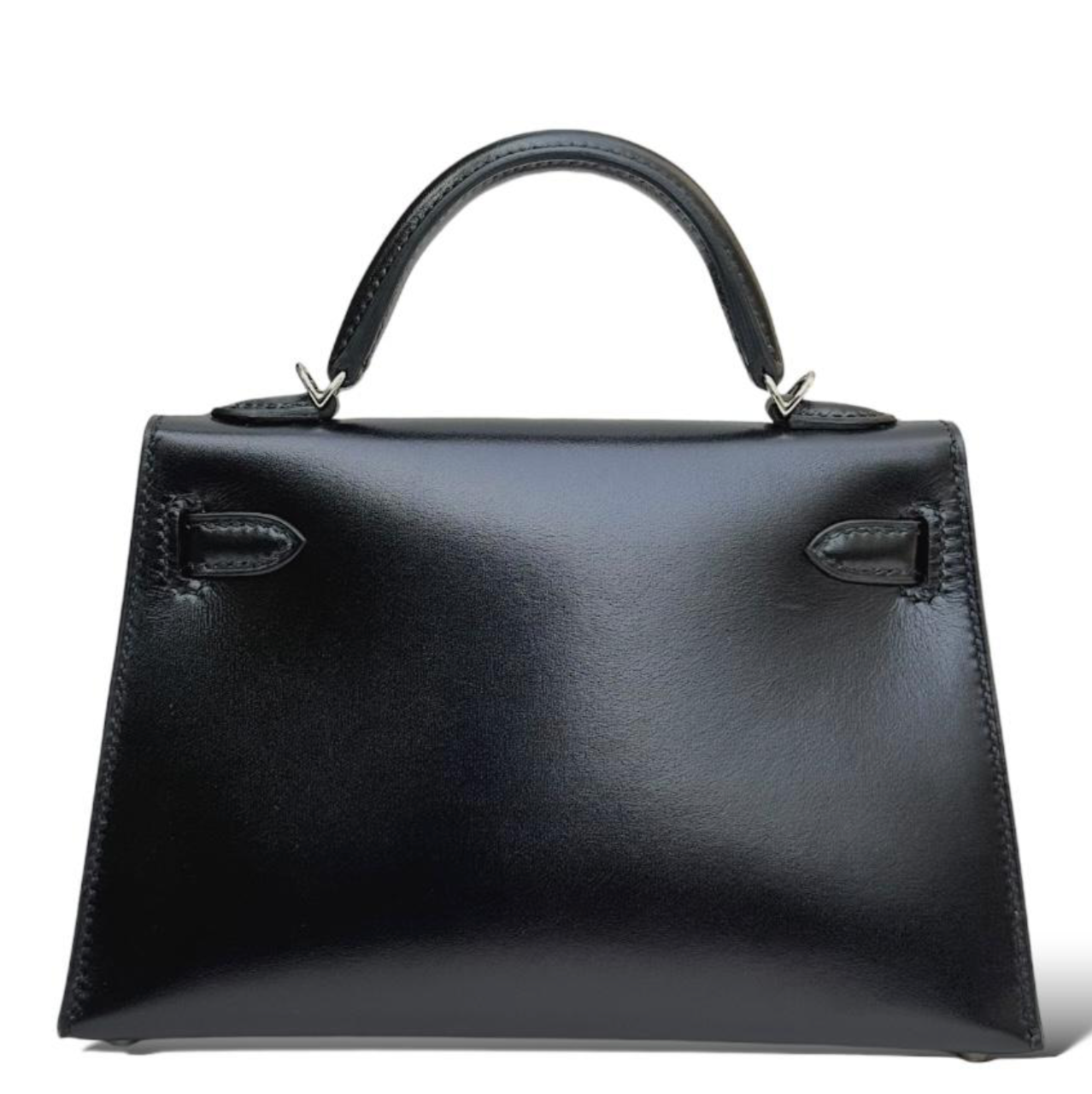 HERMES Kelly 20 Cloute Noir Box Palladium Hardware