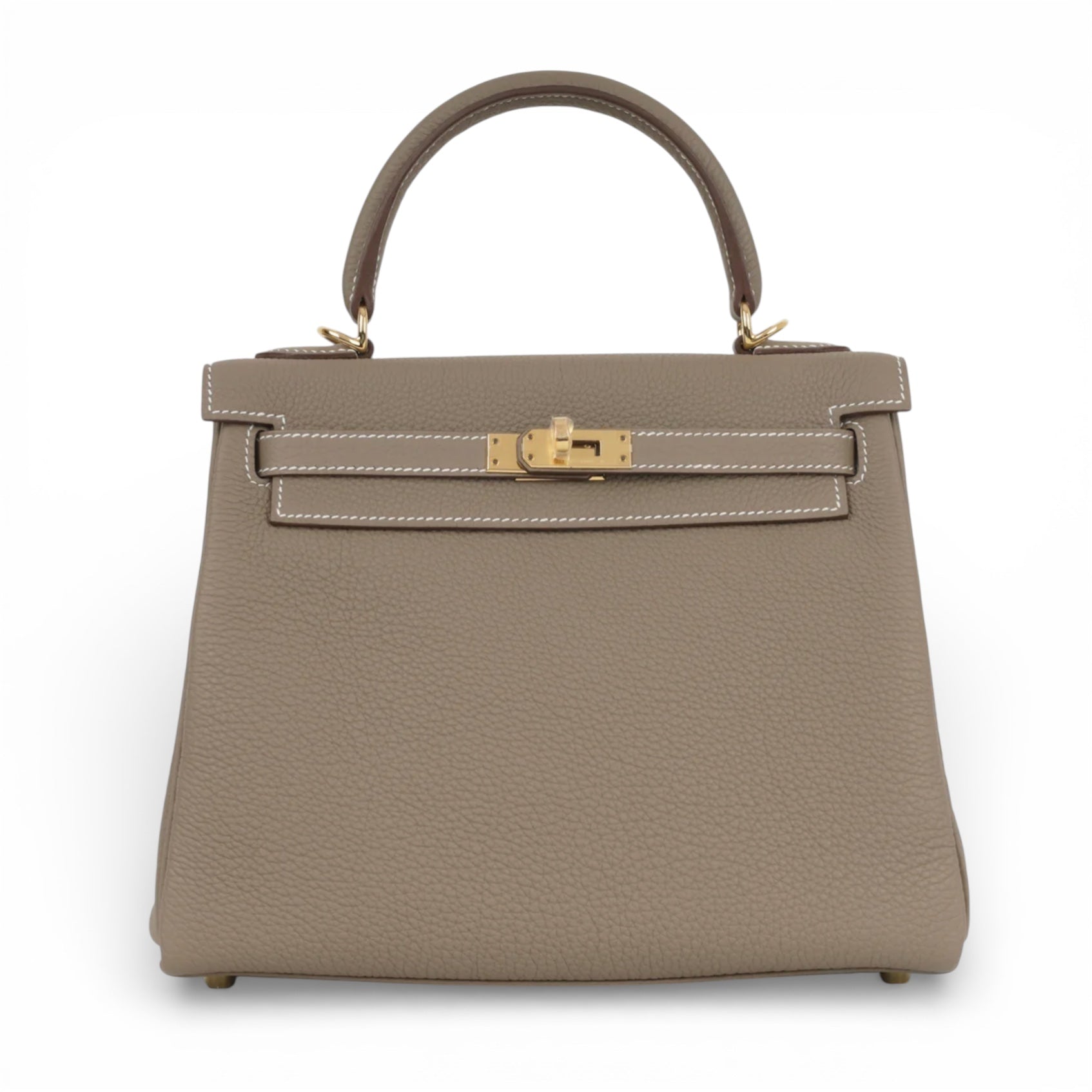 HERMES Kelly 25 Etoupe Togo Gold Hardware