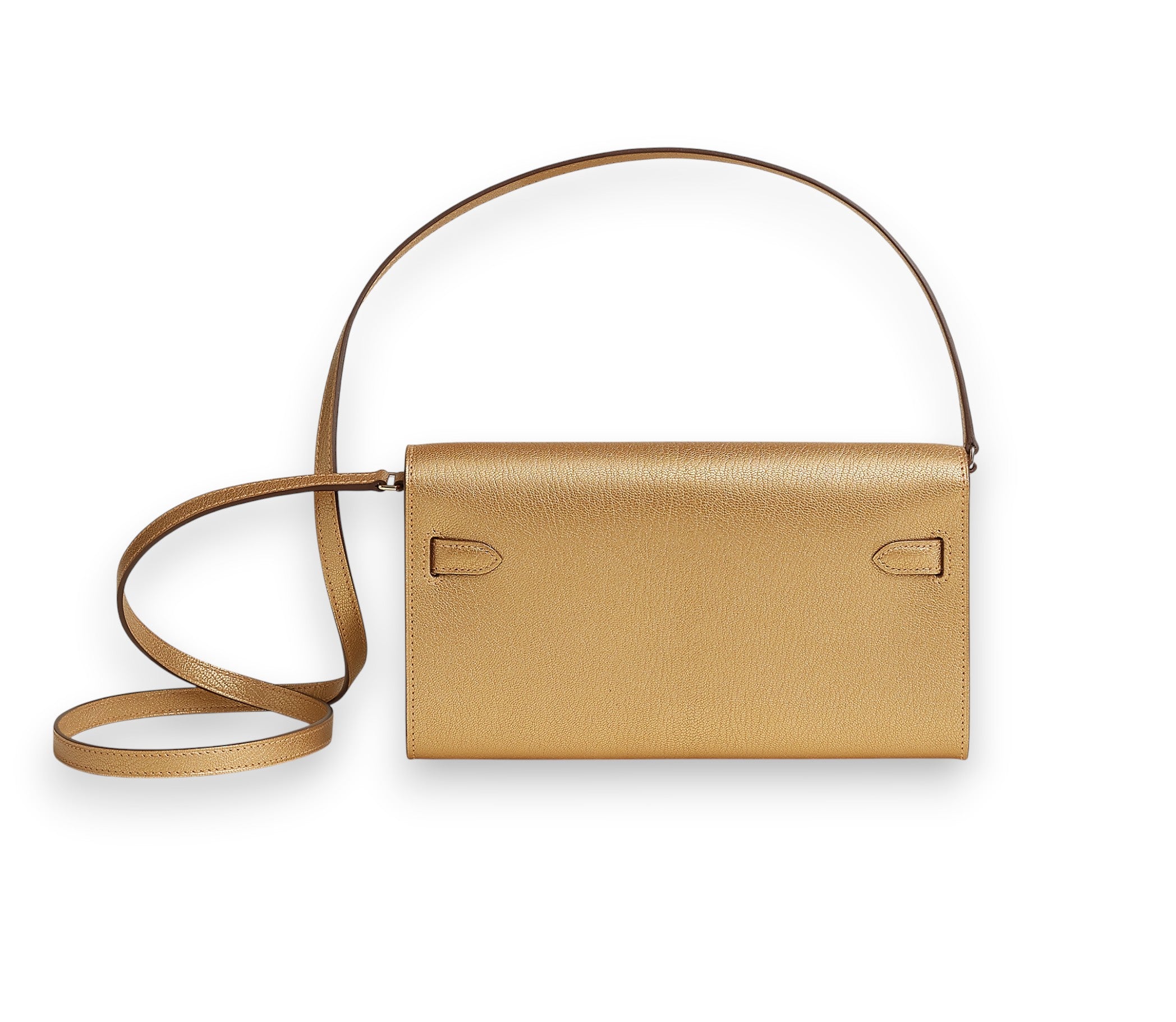 HERMES Kelly To Go Doree Chamkilight Chèvre Permabrass Hardware