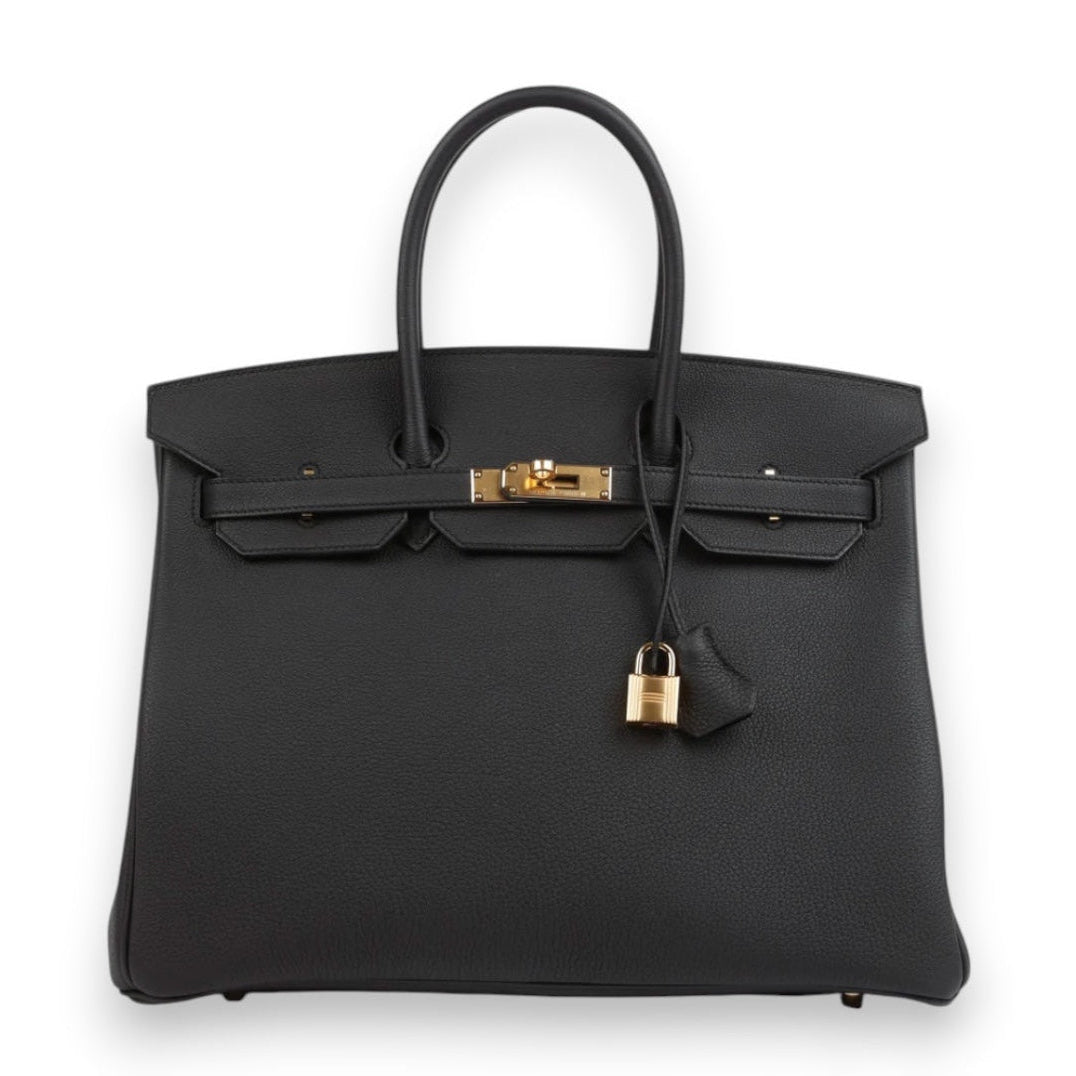 HERMES Birkin 35 Noir Togo Gold Hardware