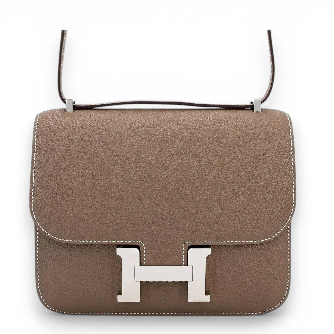 HERMES Constance 18 Etoupe Chèvre Palladium Hardware