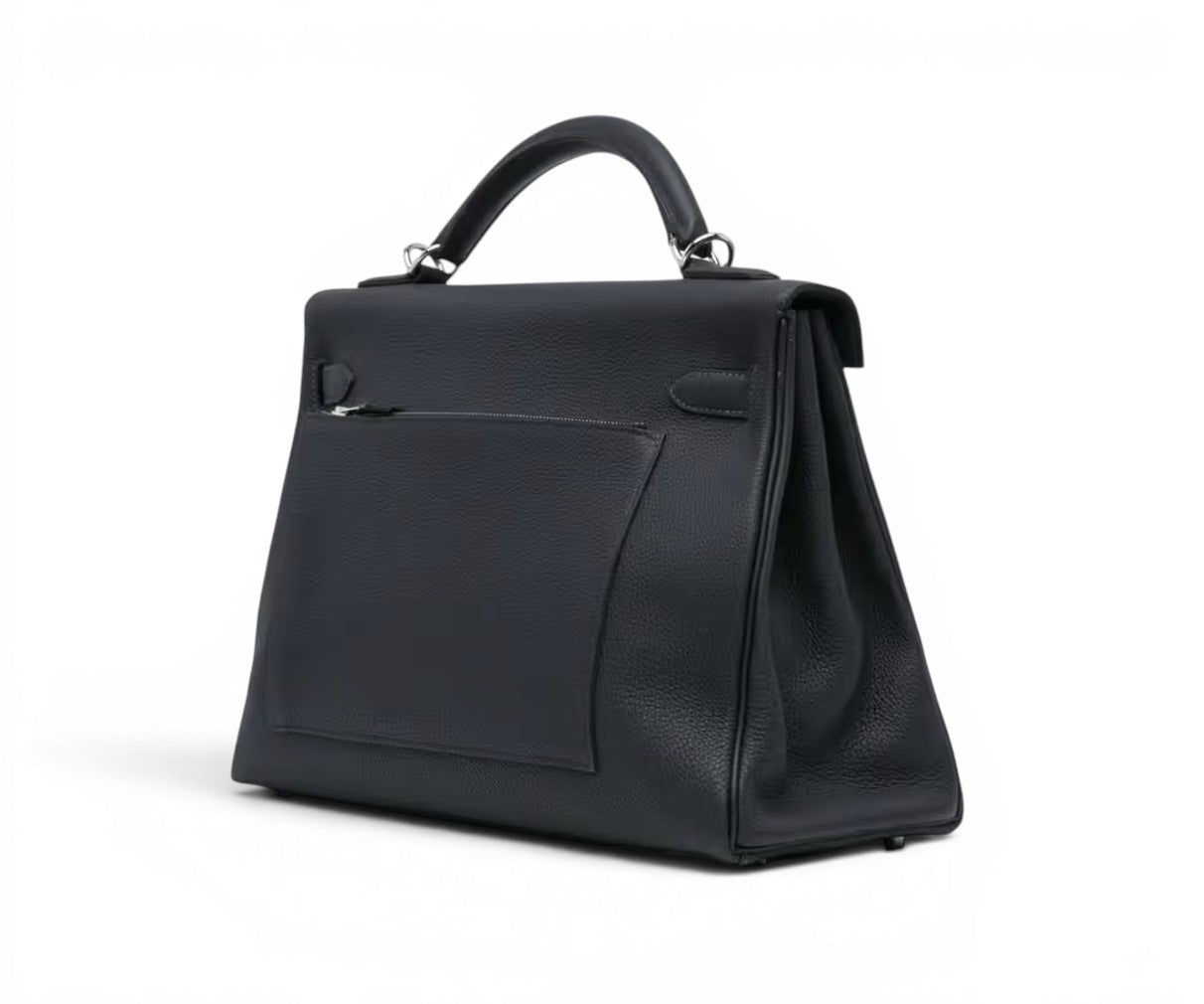 HERMES Kelly 42 Noir Togo Palladium Hardware