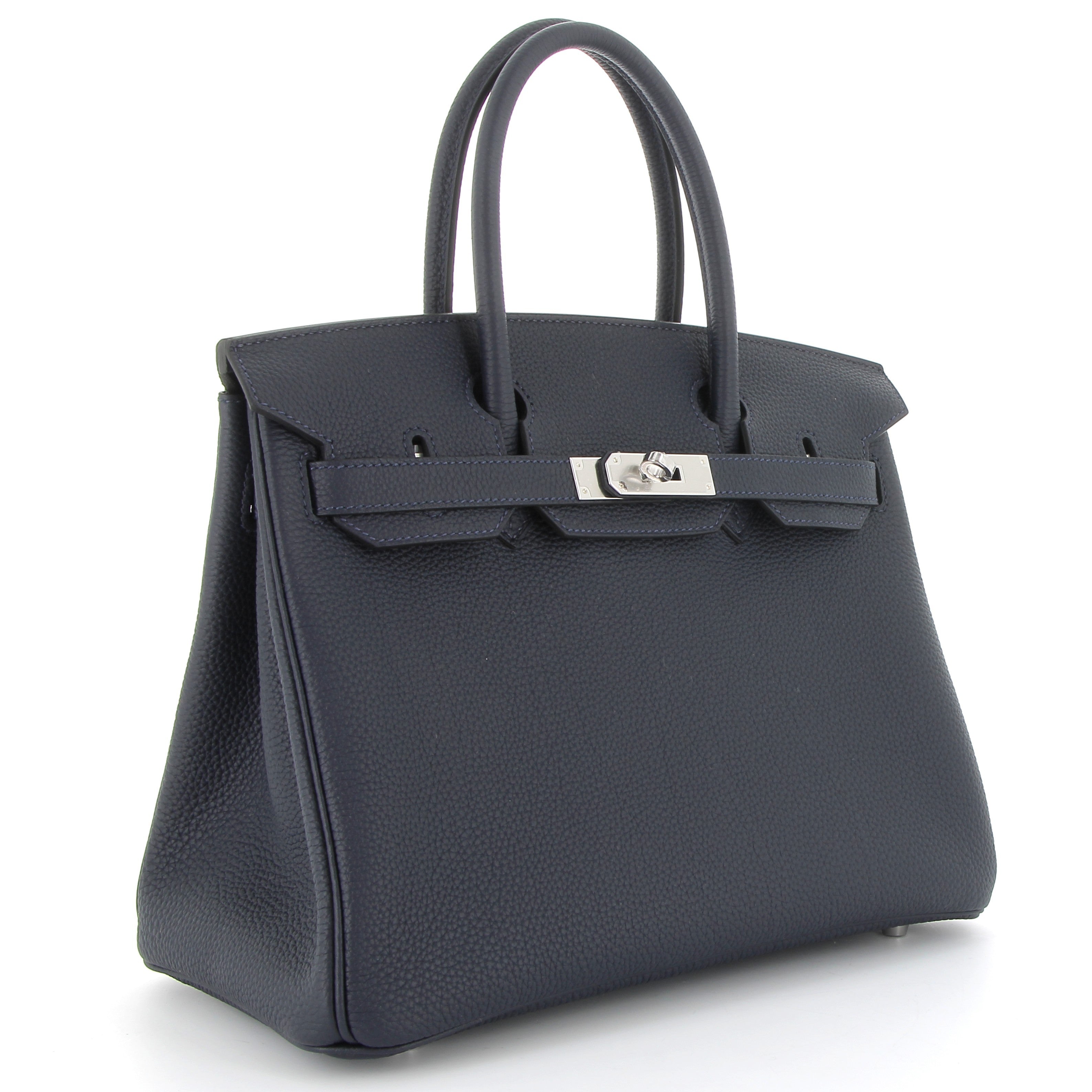 HERMES Birkin 30 Bleu Nuit Togo Leather Palladium Hardware