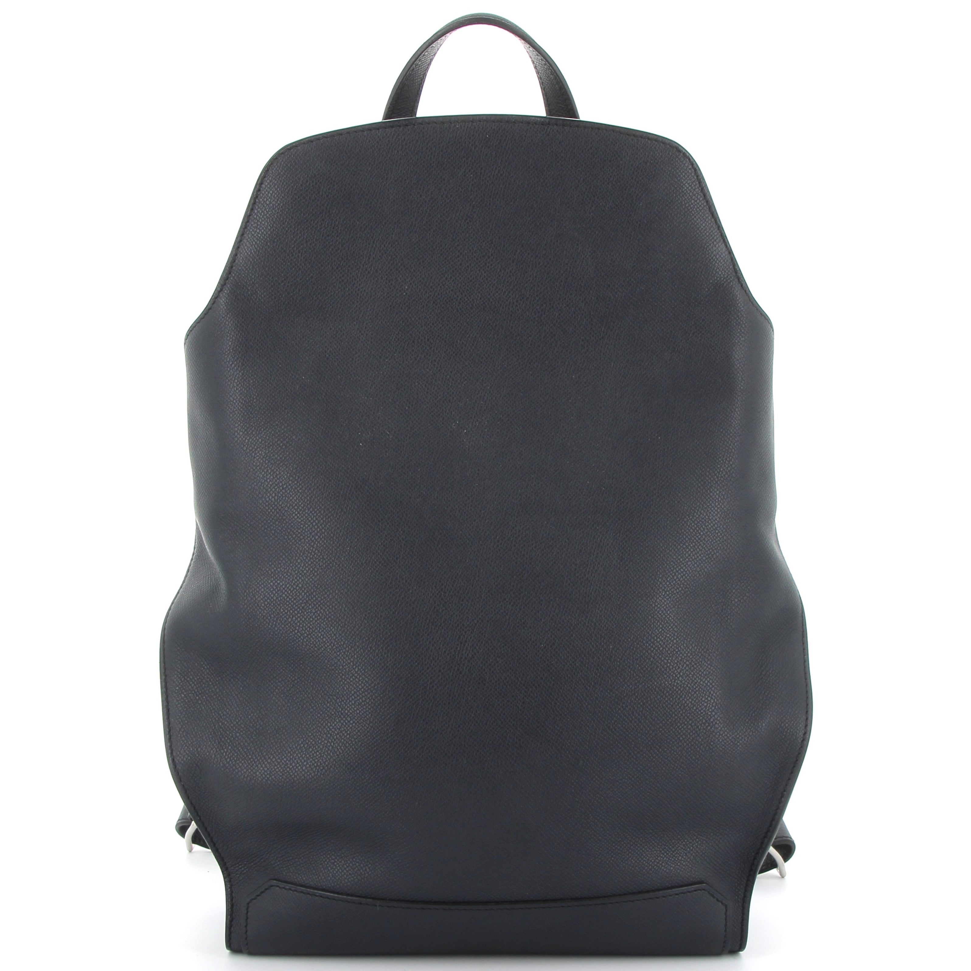 HERMES City Back Navy Blue Epsom Leather Palladium Hardware