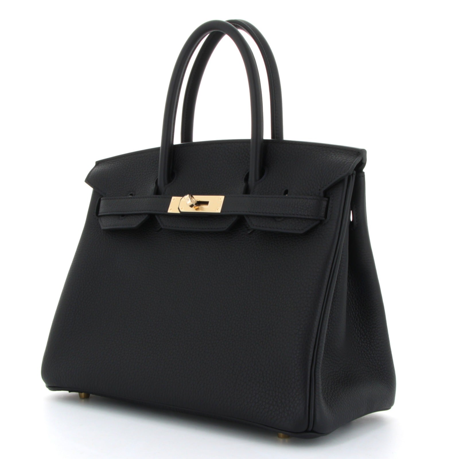 HERMES Birkin 30 Noir Togo Permabrass hardware