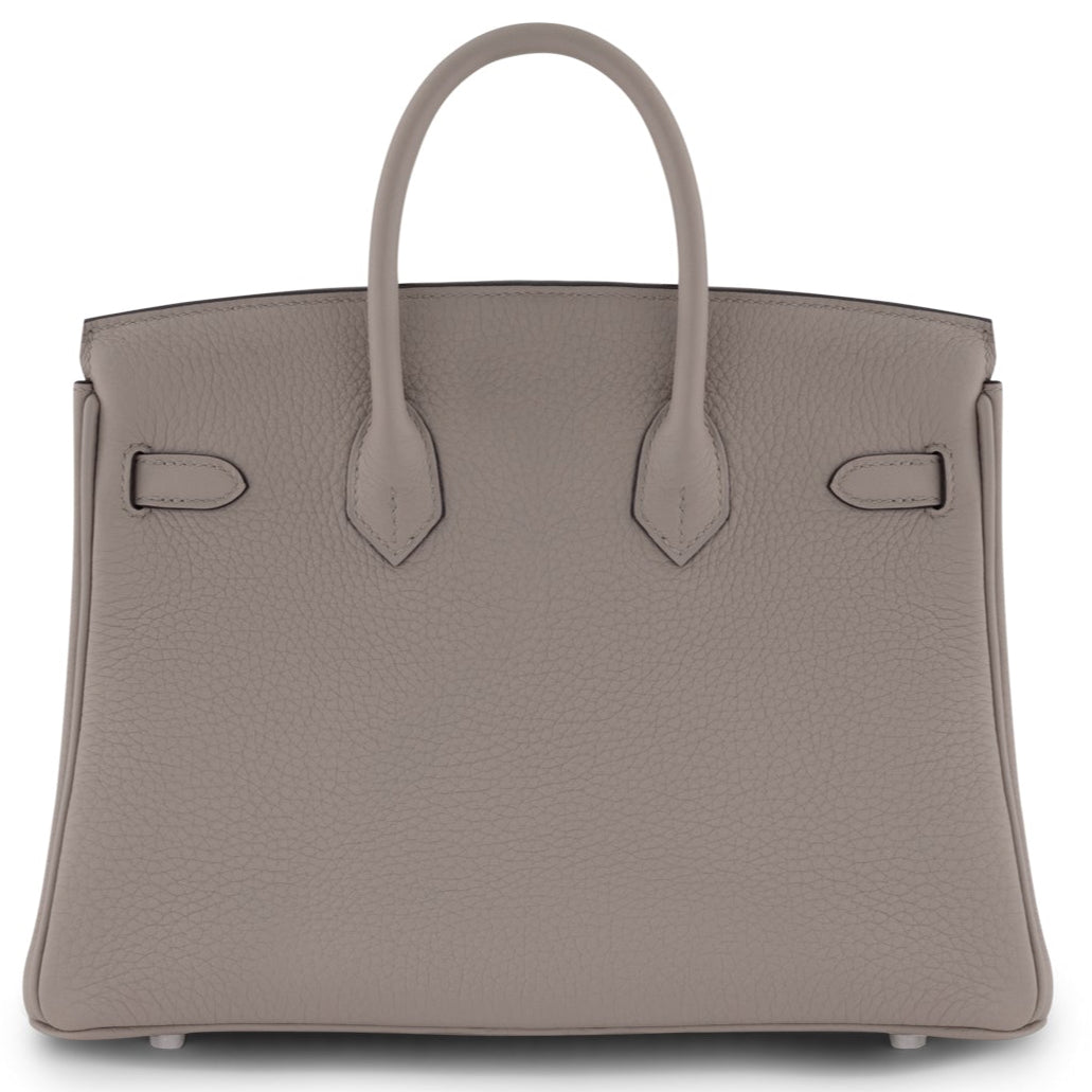 HERMES Birkin 25 Gris Tourterelle Togo Leather Palladium Hardware
