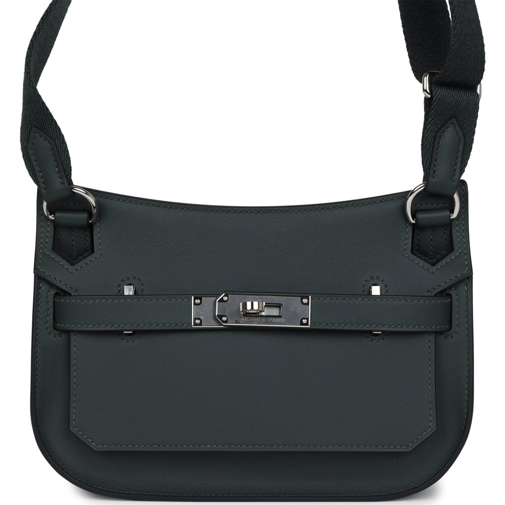 HERMES Mini Jypsiere Vert Fonce Swift Palladium Hardware