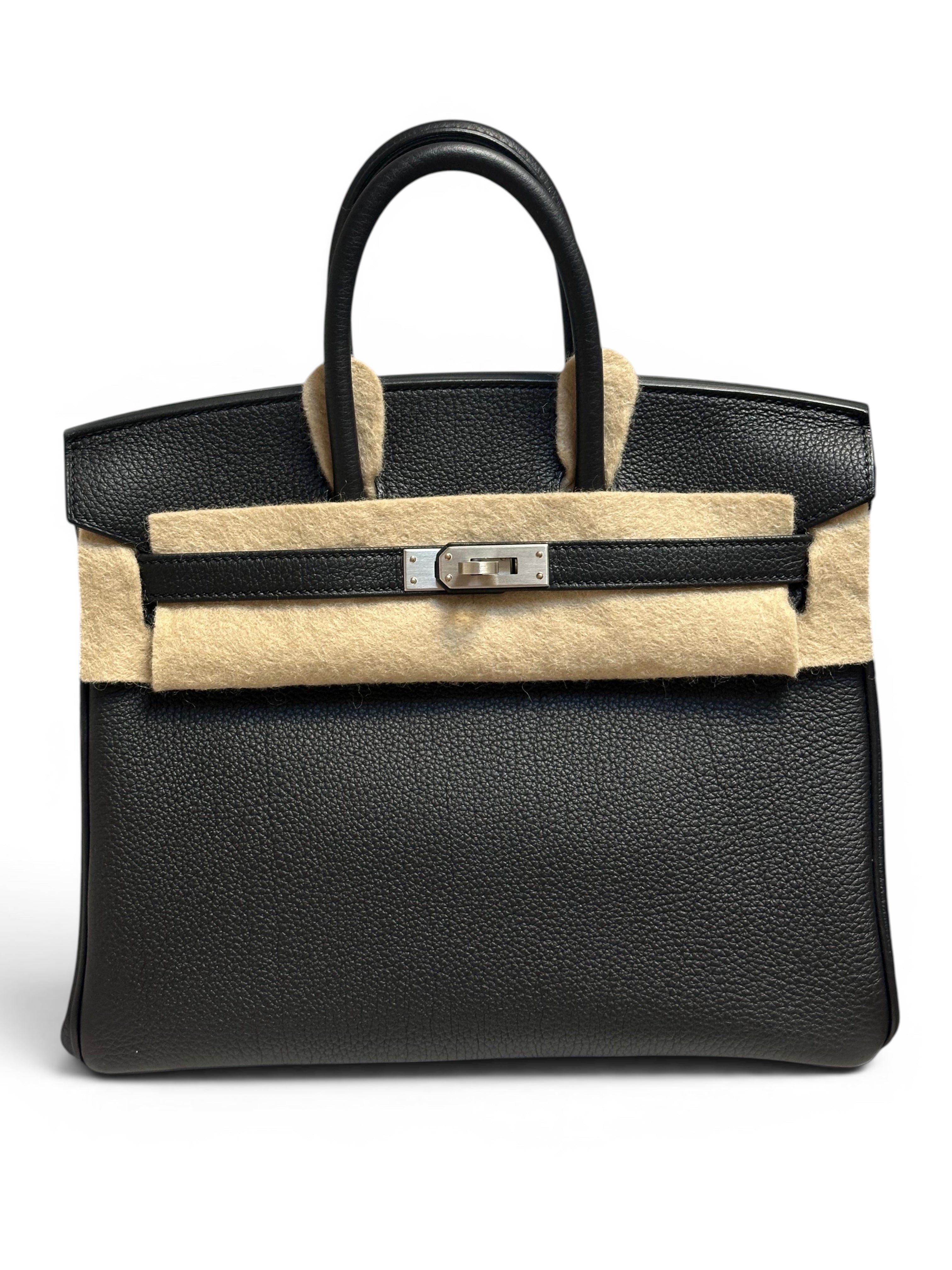 HERMES Birkin 25 HSS Noir Verso Gold Togo Brushed Palladium Hardware