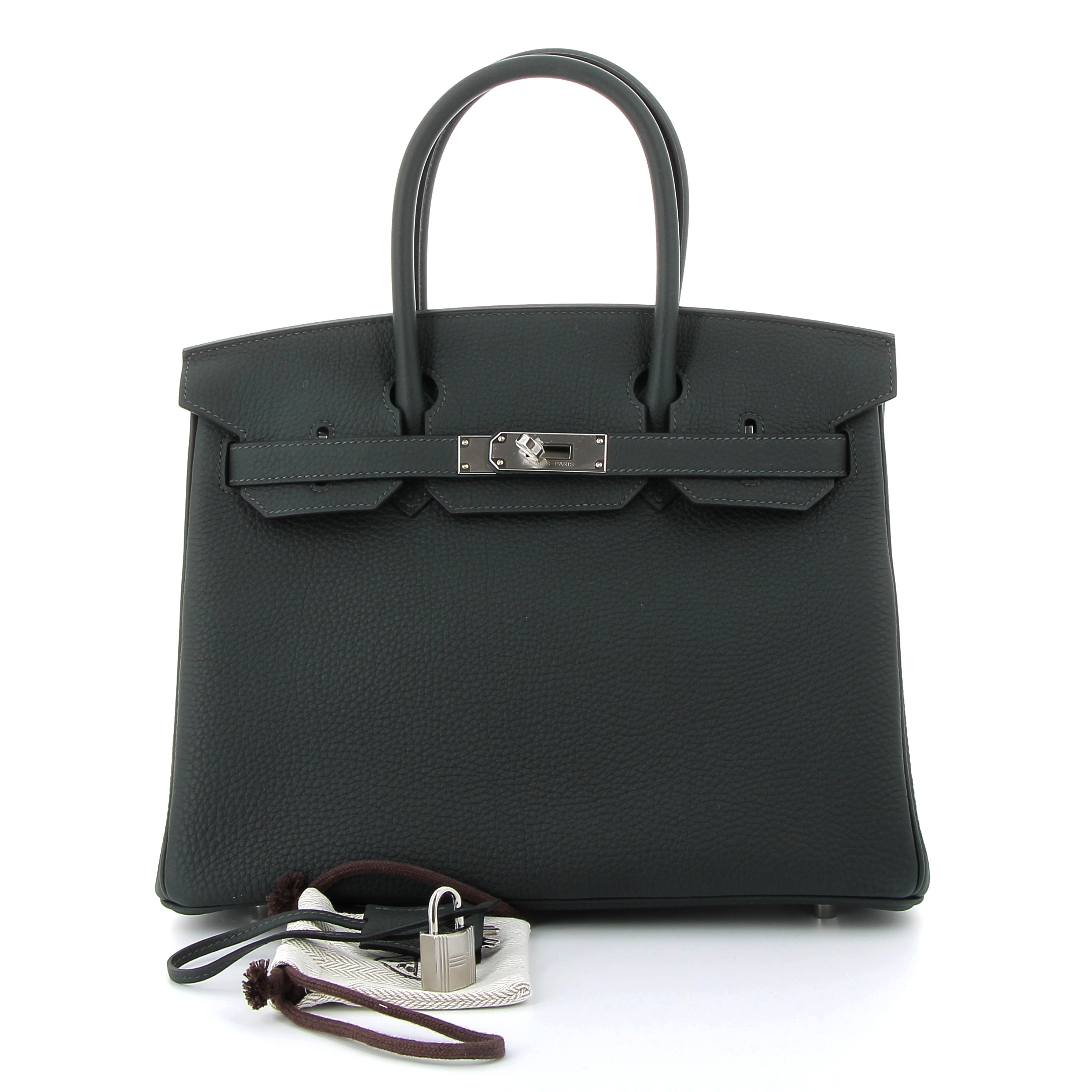 HERMES Birkin 30 Noir Togo Palladium Hardware
