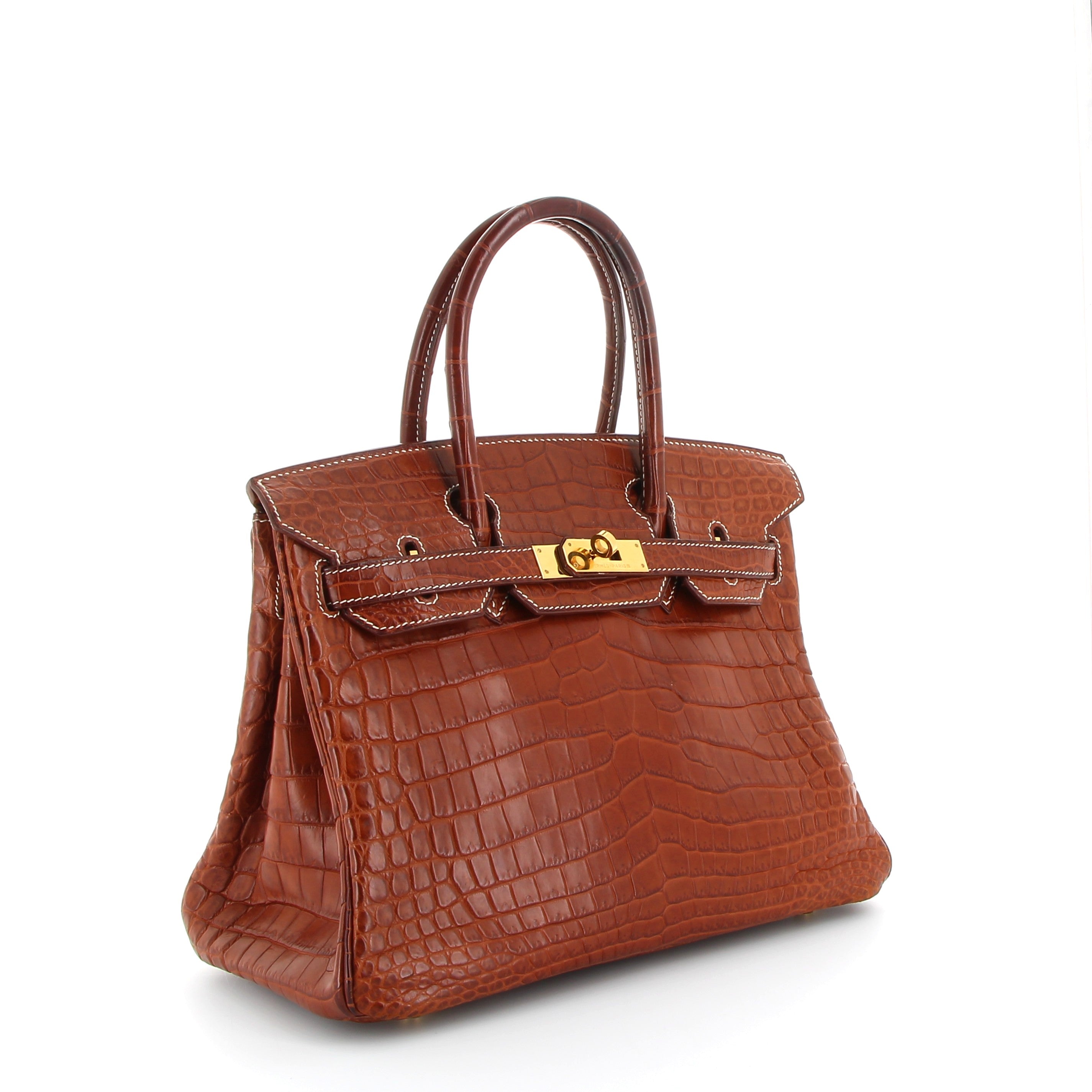 HERMÈS Birkin 30 Fauve Crocodile Matt Yellow Gold Hardware