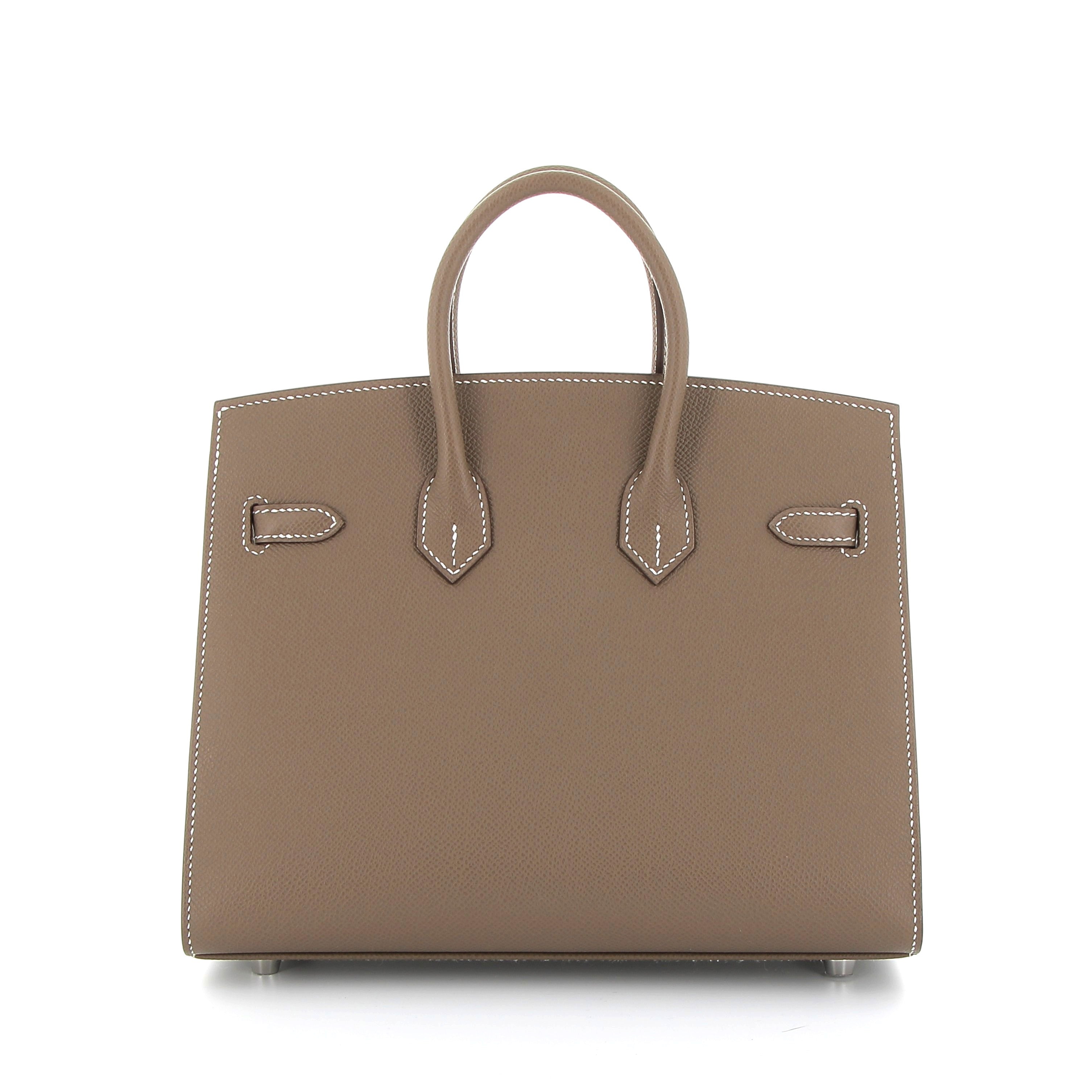HERMES Birkin 25 Étoupe Epsom Sellier Palladium hardware