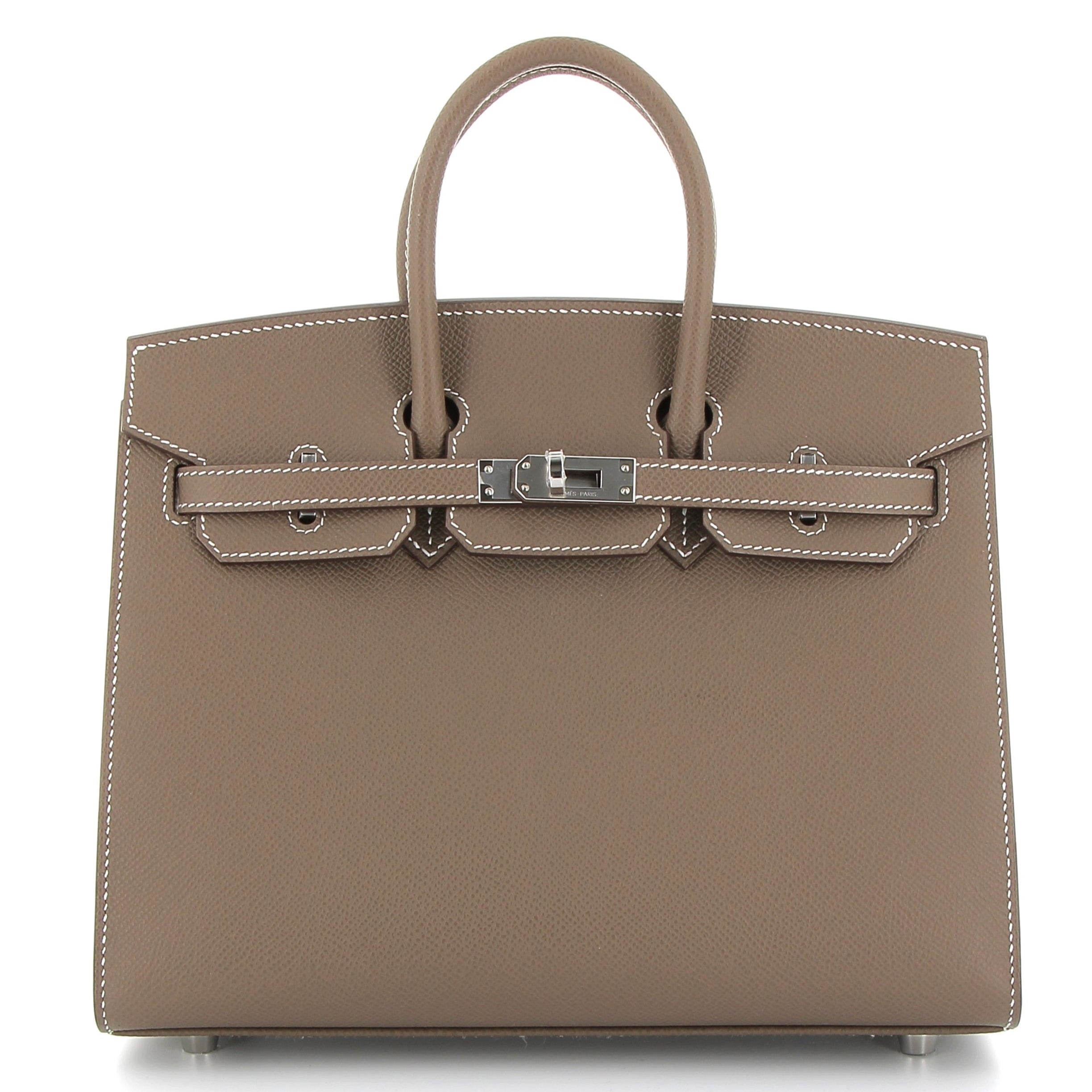 HERMES Birkin 25 Étoupe Epsom Sellier Palladium hardware