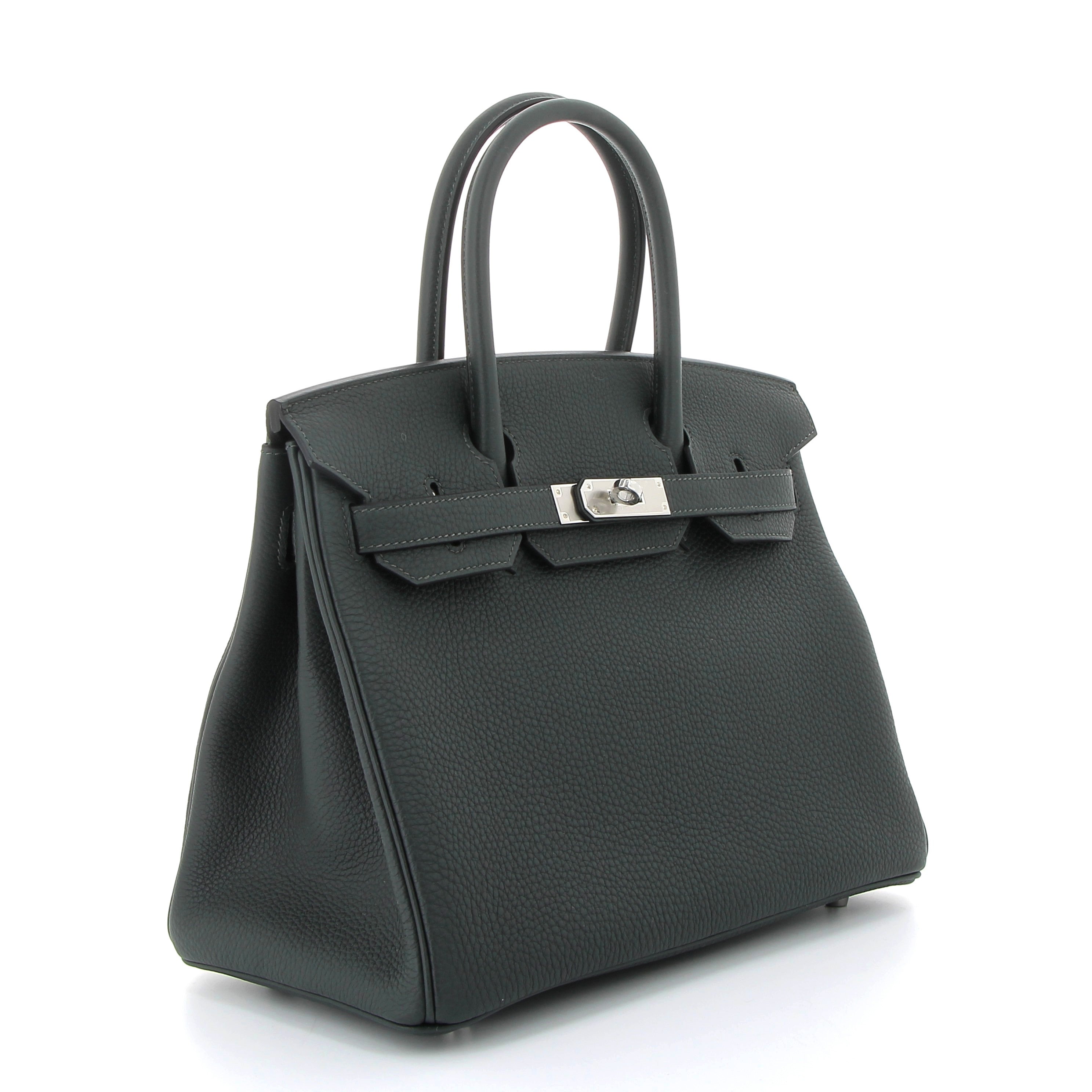 HERMES Birkin 30 Noir Togo Palladium Hardware
