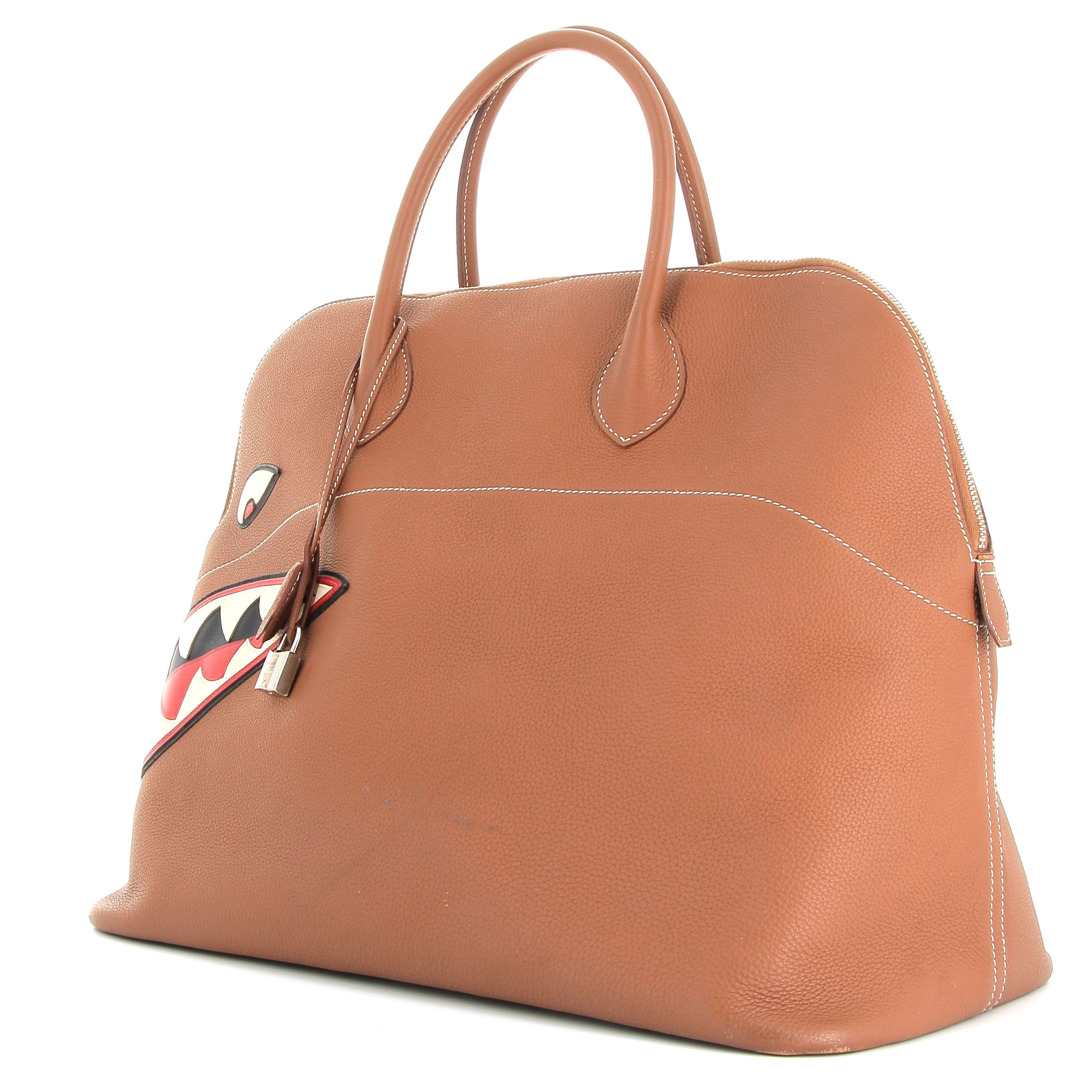 HERMÈS Bolide 45 Shark Gold Togo Palladium hardware