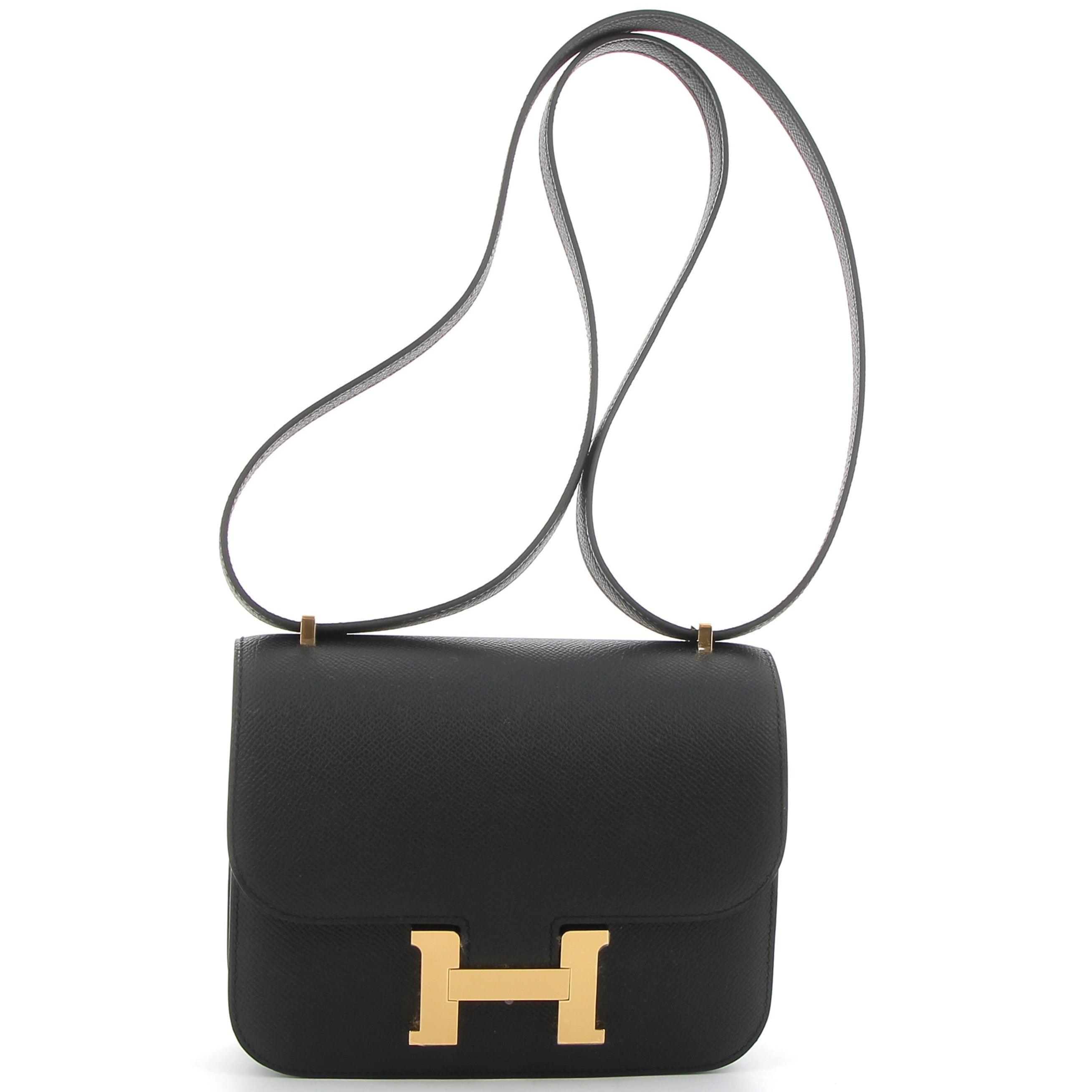HERMES Constance 18 Noir Epsom Leather Brushed Gold Hardware