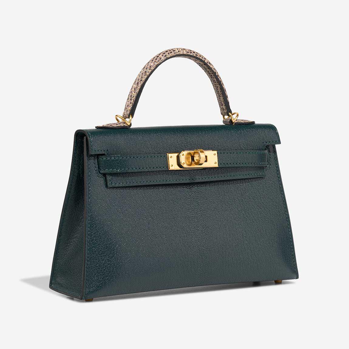 HERMES Kelly 20 Vert Cyprès Lézard Ombré