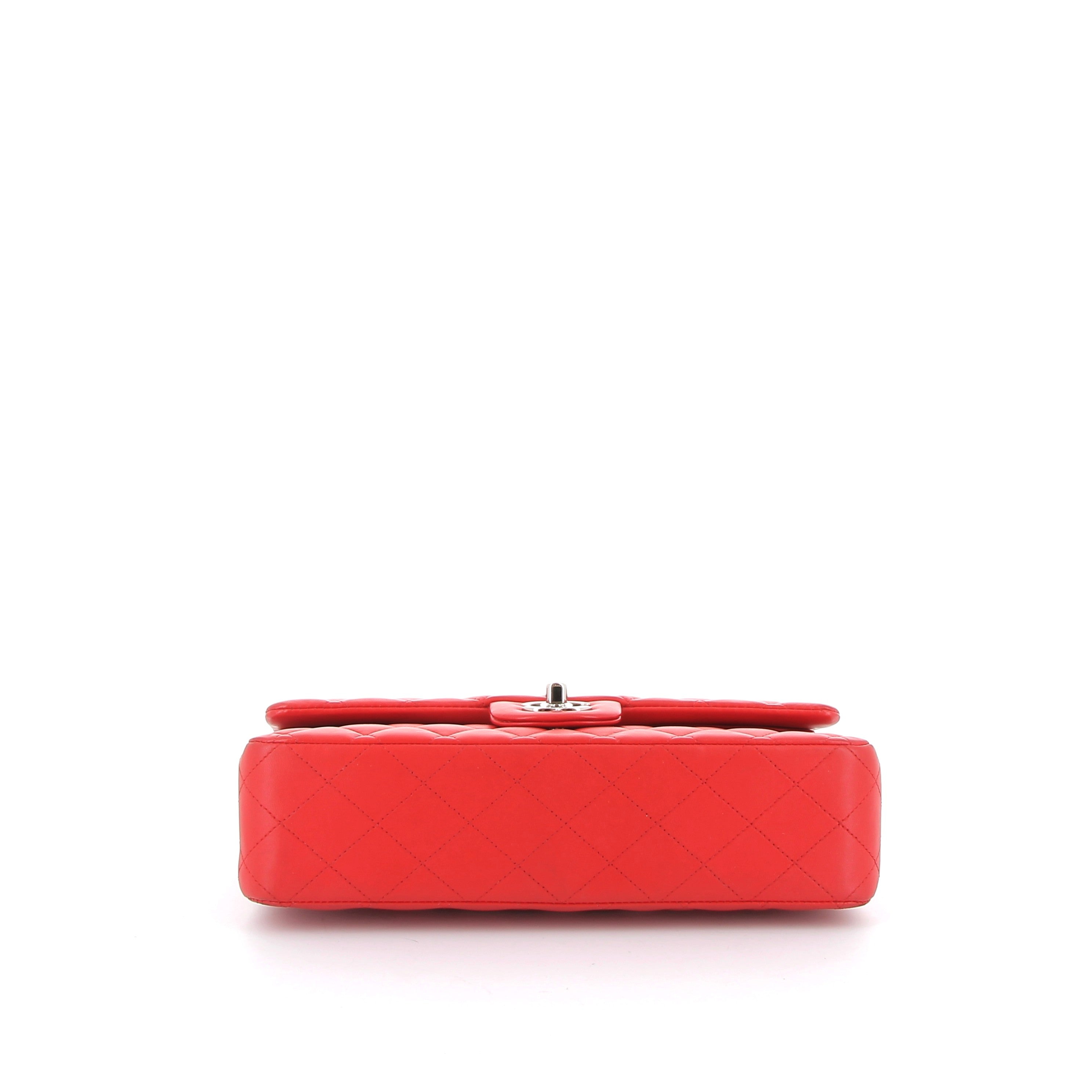 CHANEL Timeless Red Quilted Leather Silver Hardware