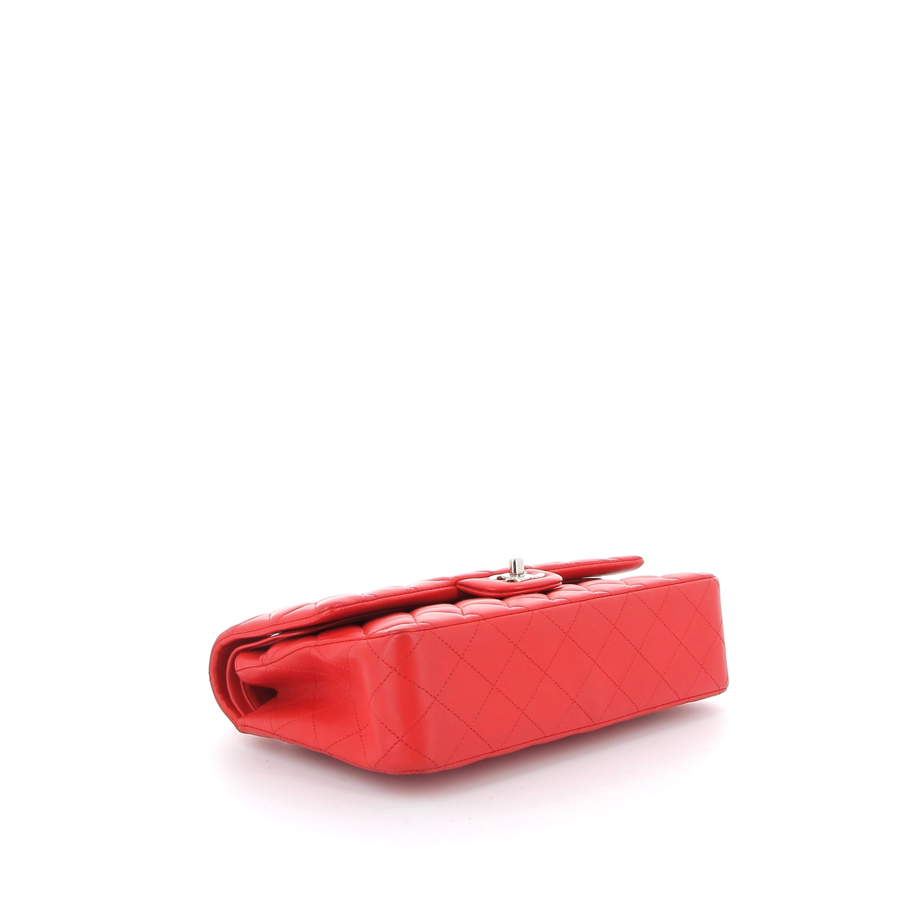 CHANEL Timeless Red Quilted Leather Silver Hardware