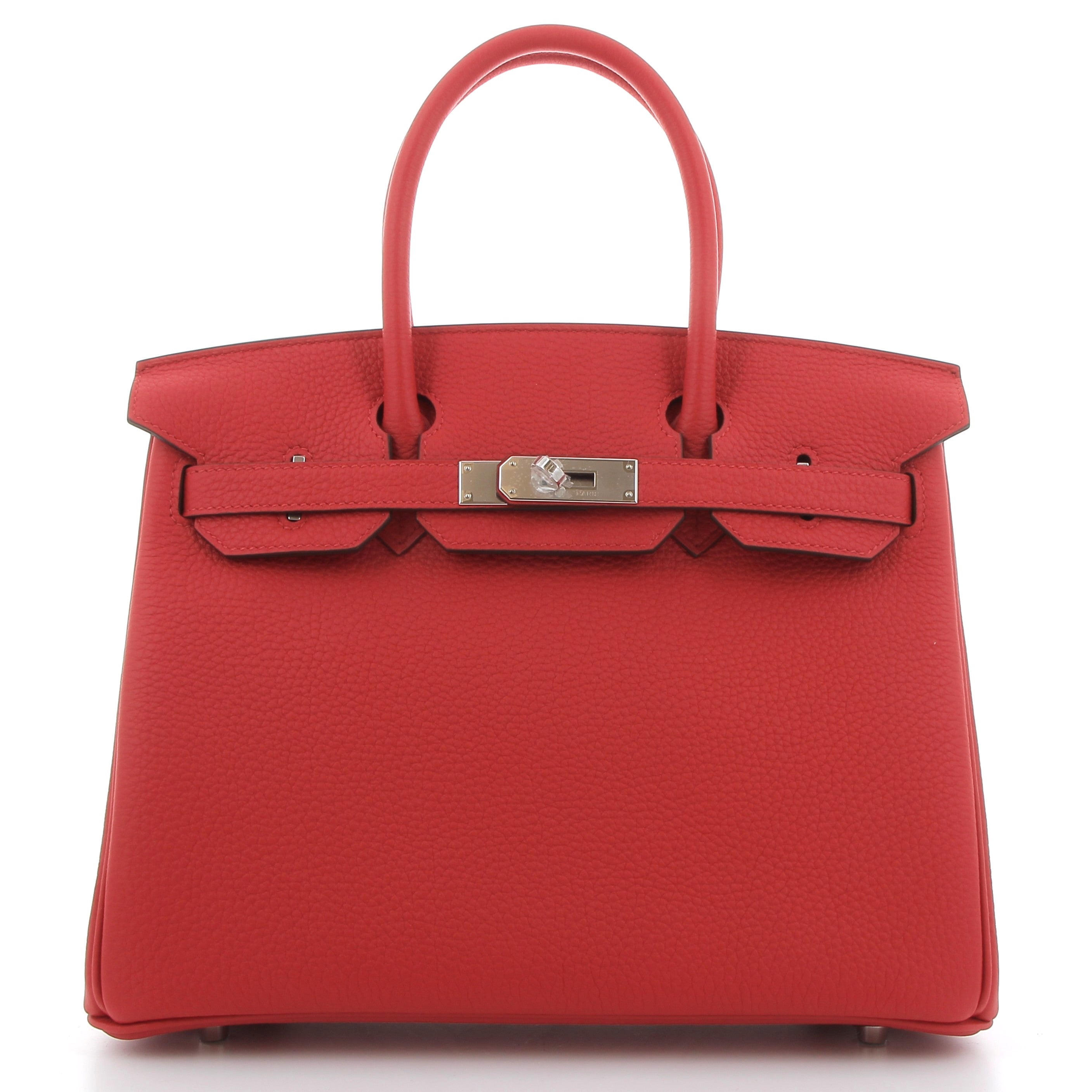 HERMES Birkin 30 Rouge de Cœur Togo Leather Palladium Hardware