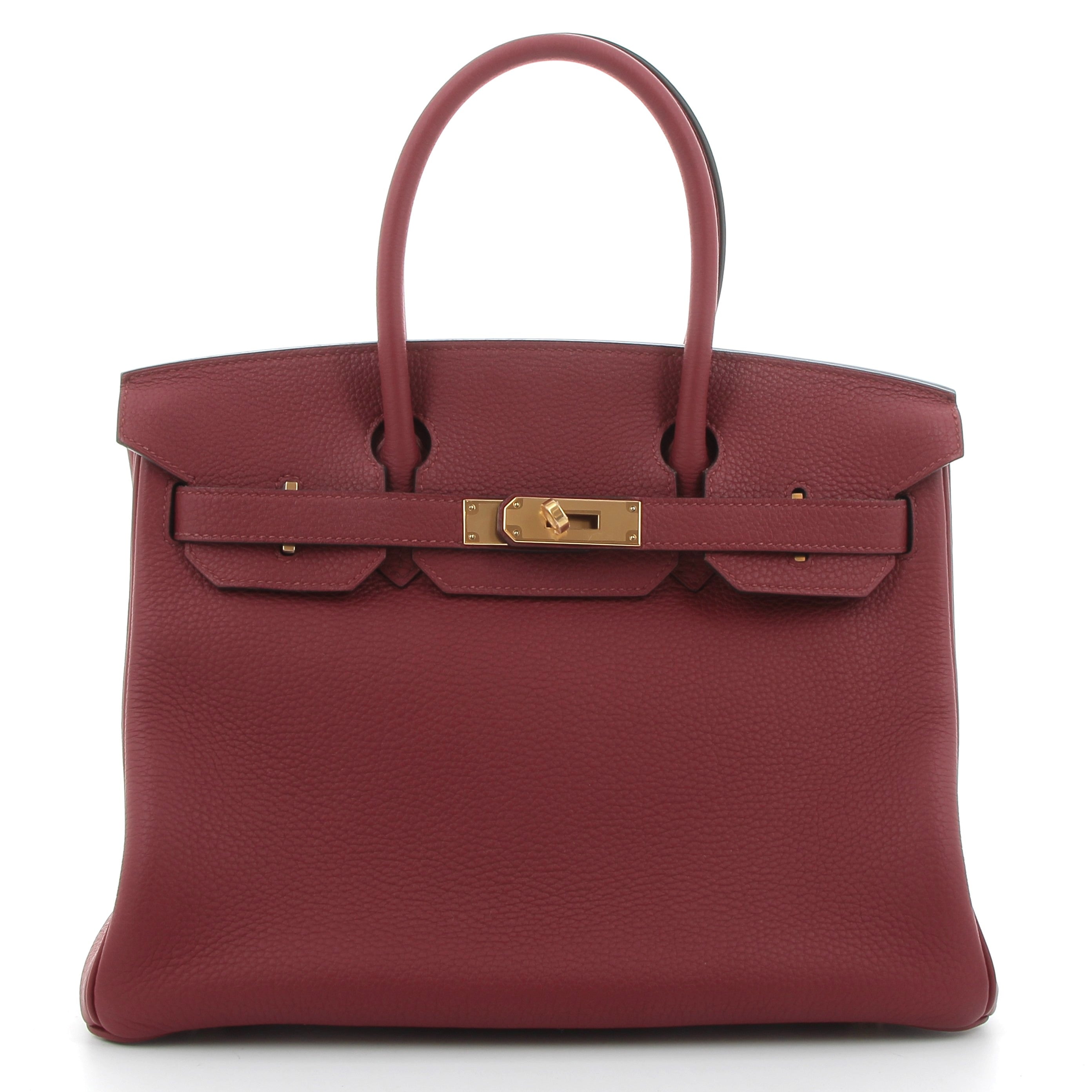 HERMES Birkin 30 Rouge Grenat Togo Leather Yellow Gold Hardware