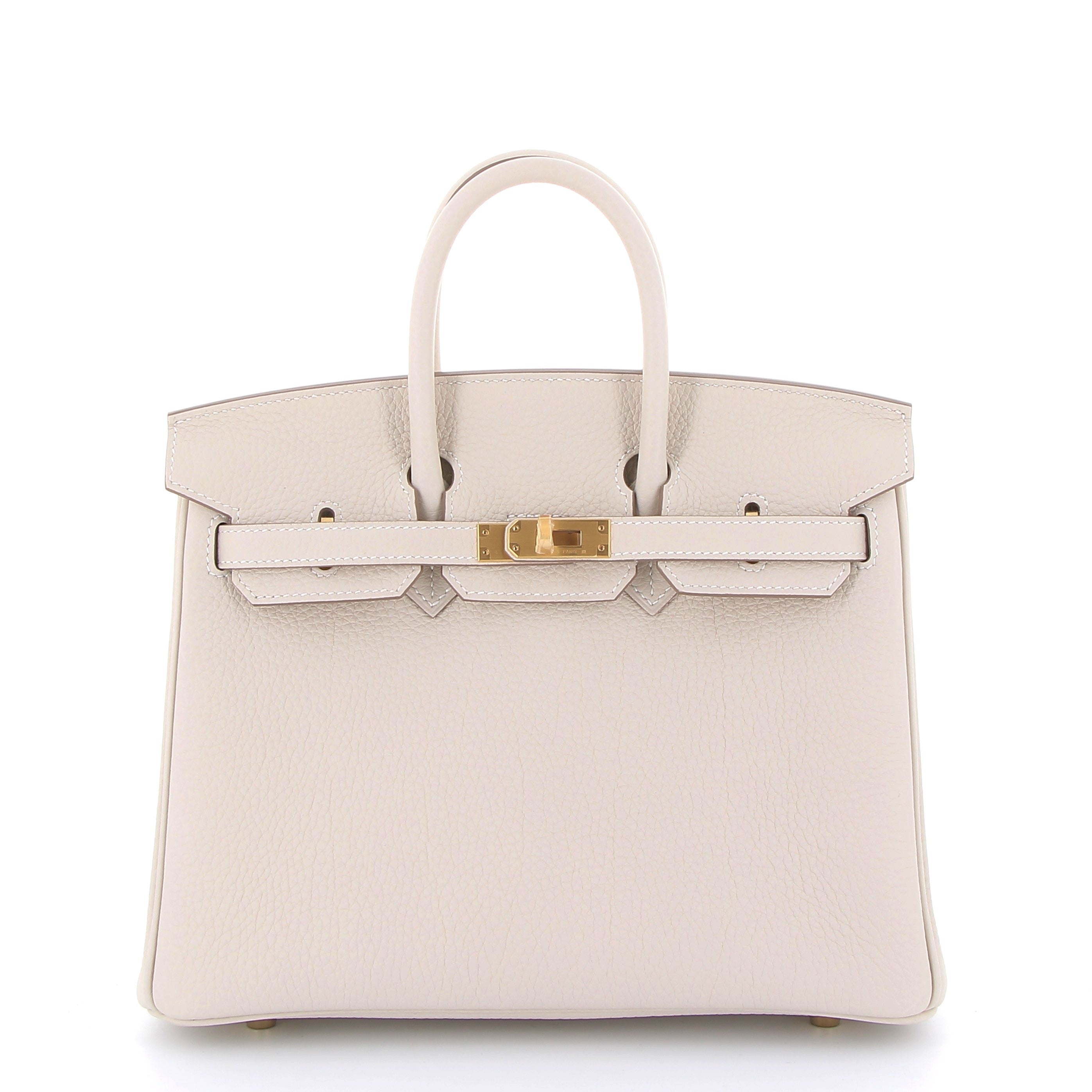 HERMES Birkin 25 Craie Togo leather Gold hardware (GHW)