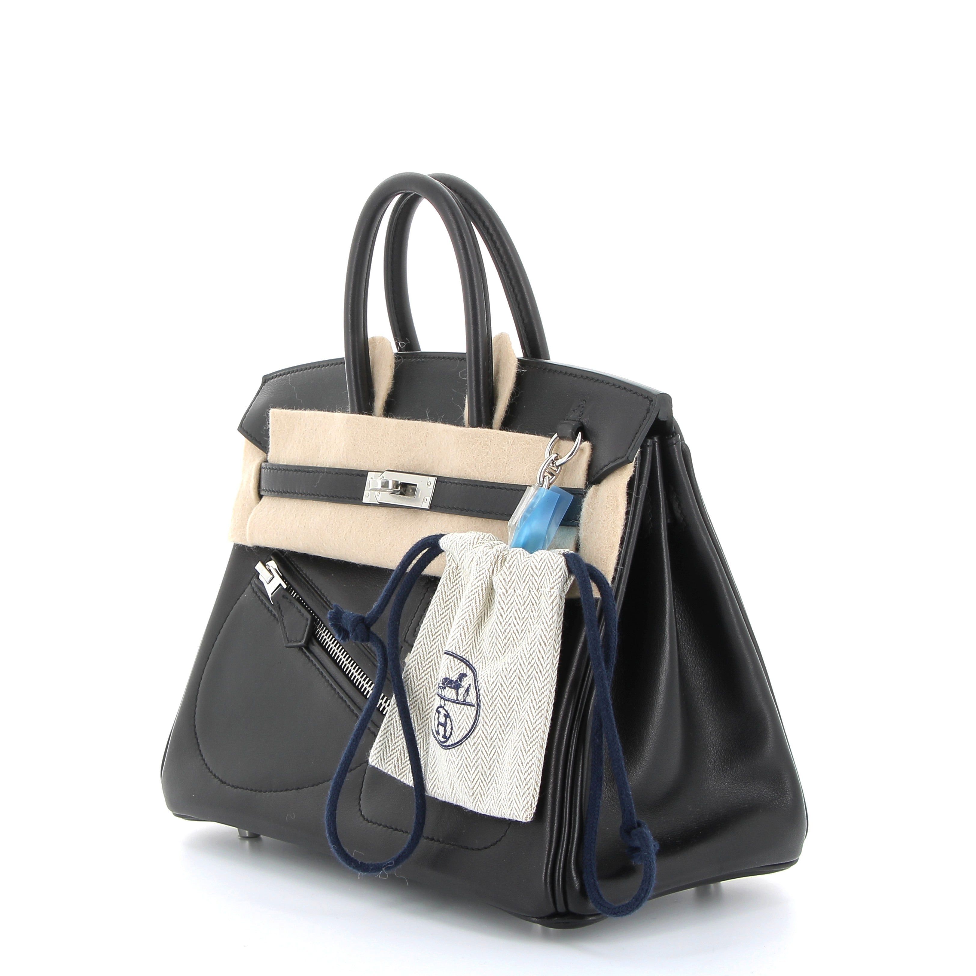 HERMÈS Birkin The Rock 25 Veau Volupto Noir Palladium hardware