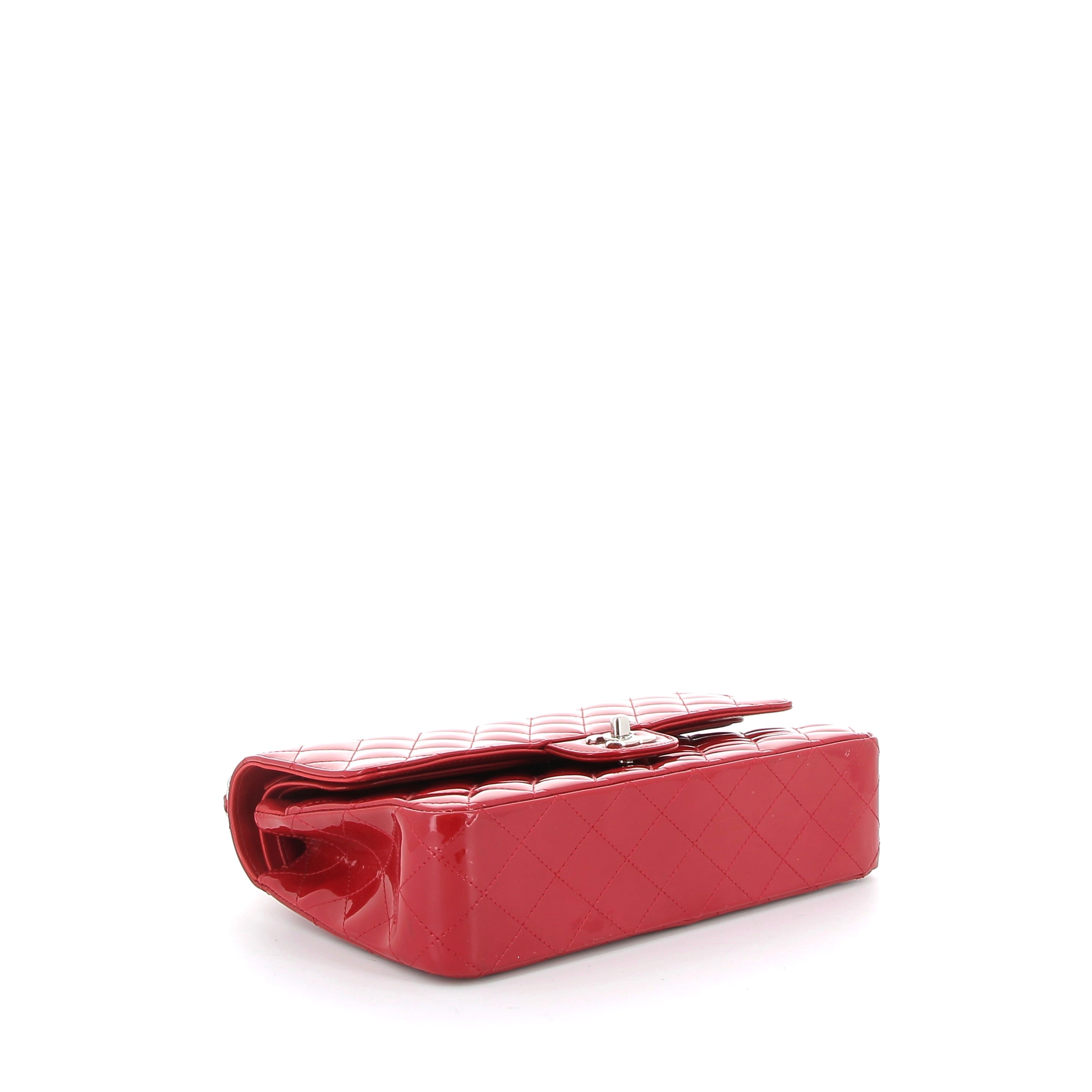CHANEL Timeless Red Patent Leather Palladium Hardware