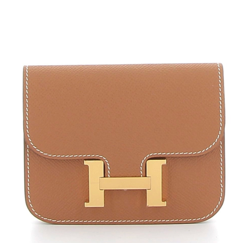HERMÈS Constance Slim Wallet Gold Epsom Gold Hardware